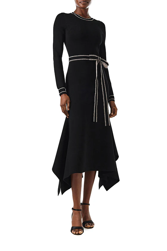 Long Sleeve Noir Knit Dress - Image 4