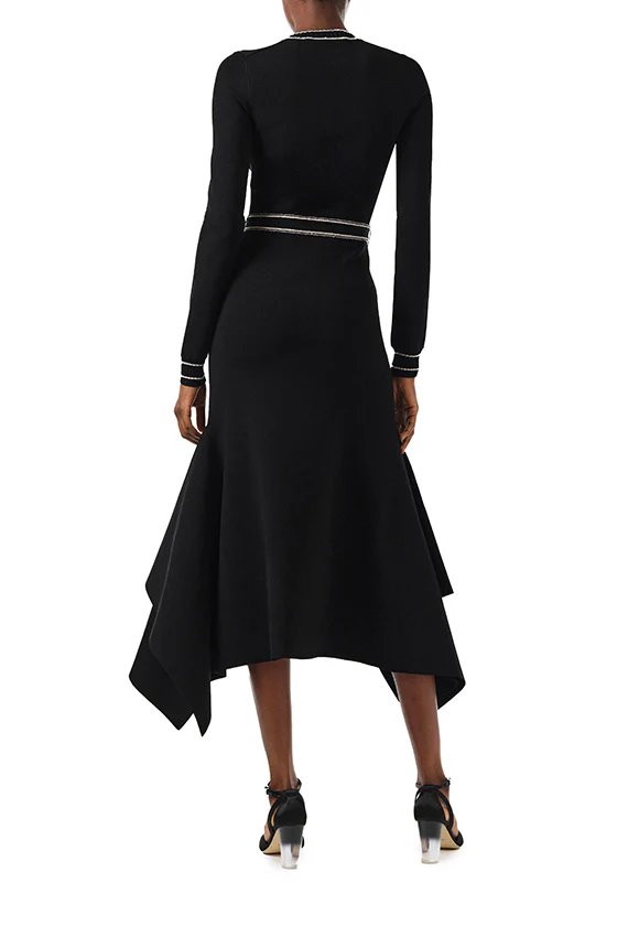 Long Sleeve Noir Knit Dress - Image 5
