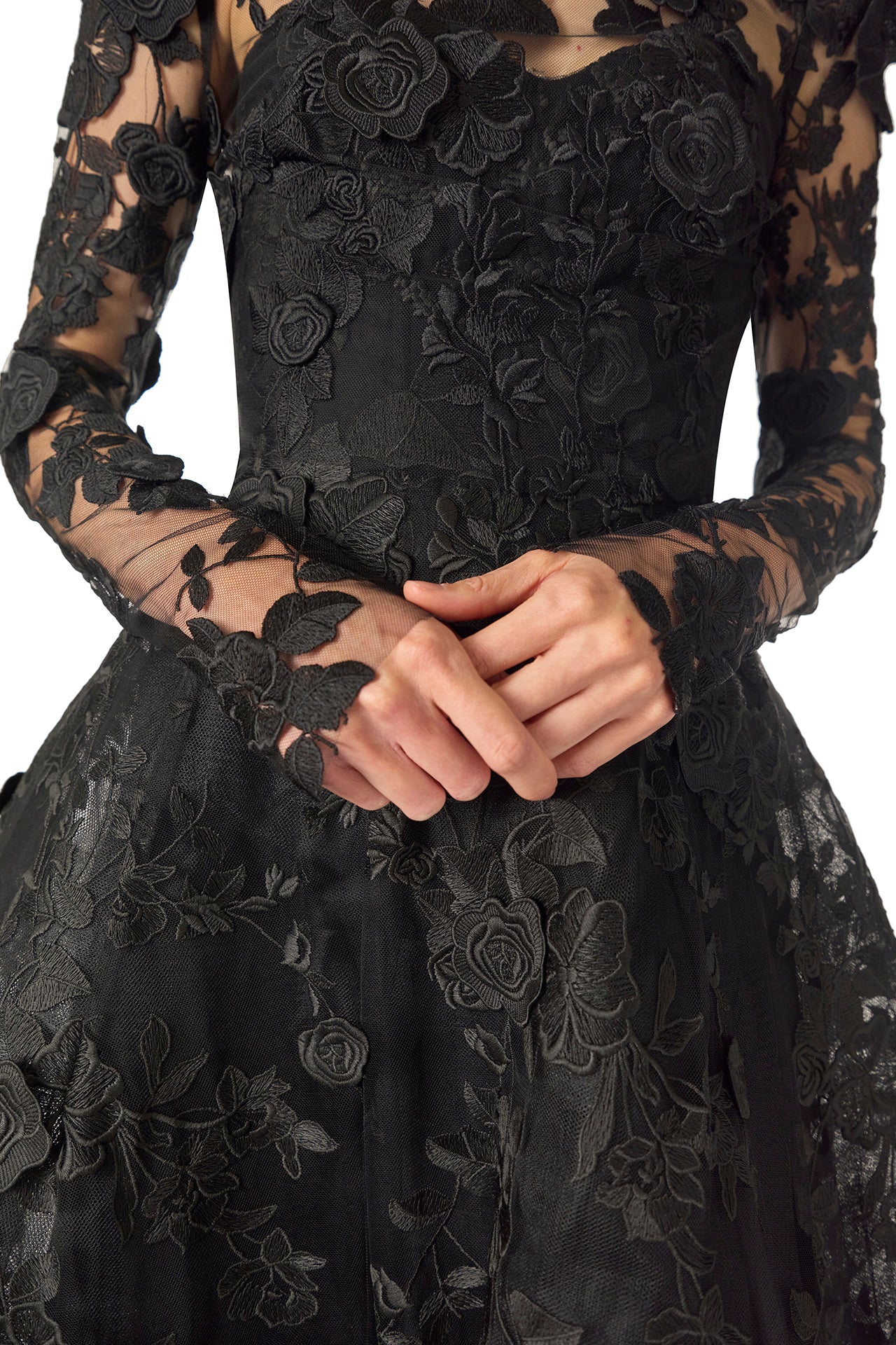 Long Sleeve Noir Lace Jacket - Image 7