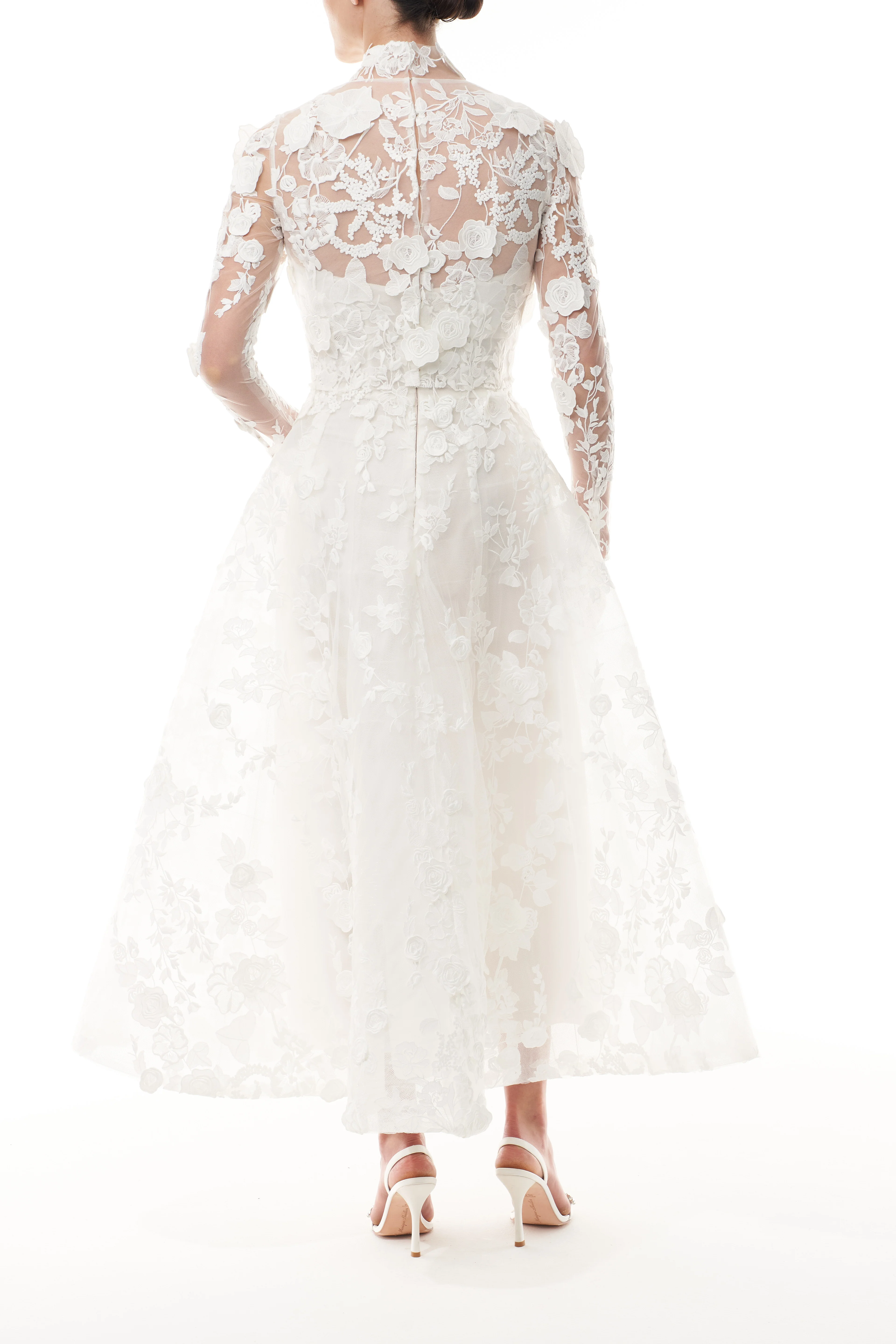Long Sleeve Silk White Lace Jacket - Image 5