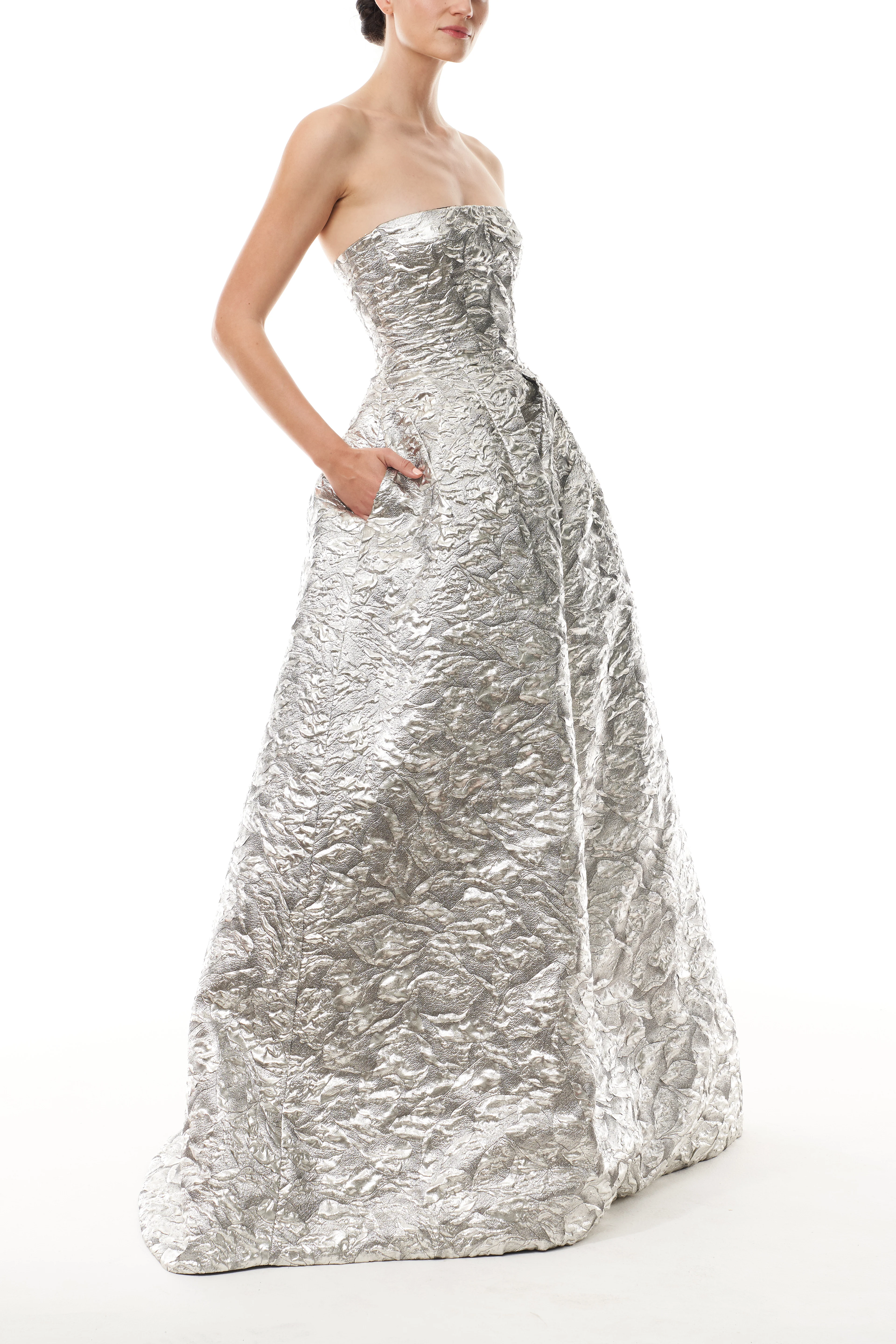 Metallic Jacquard Ballgown - Image 3