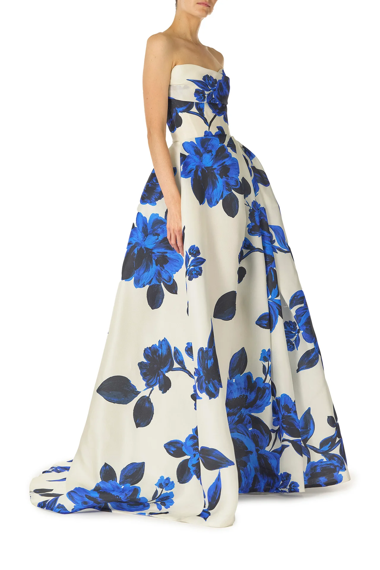 Printed Gazar Ball Gown - Image 3