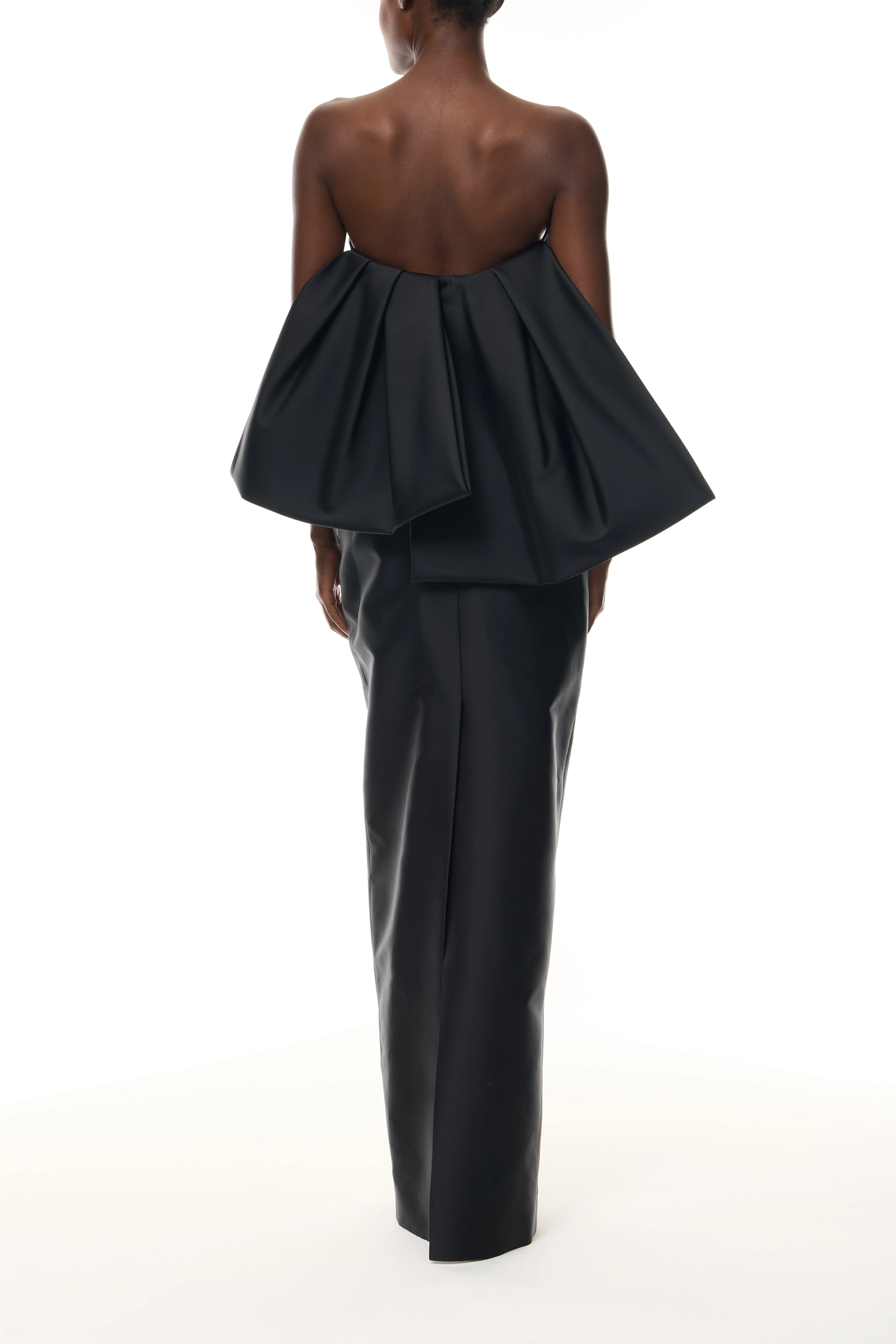 Noir Bow-Draped Column Gown - Image 2