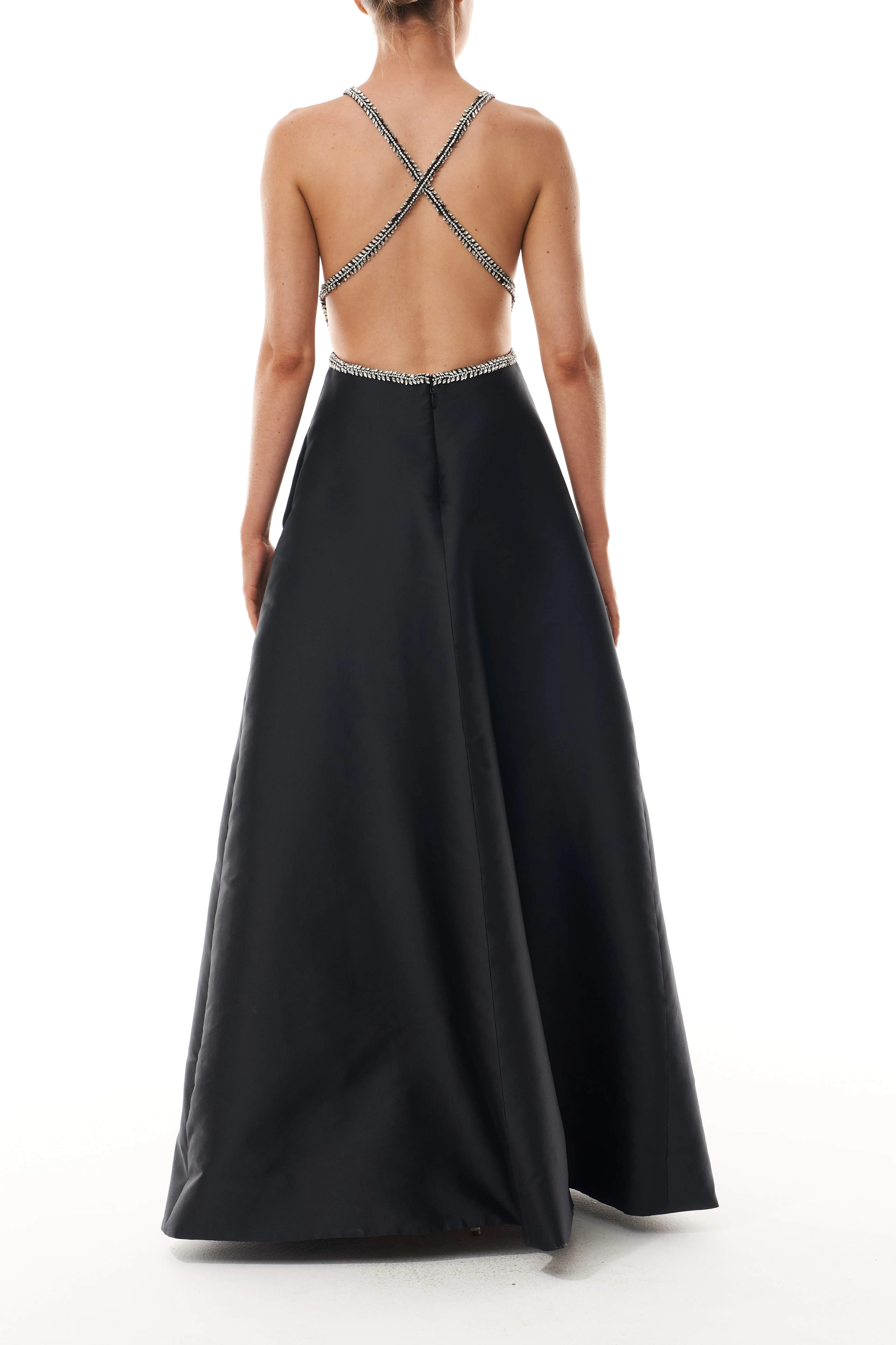 Noir Crystal Cutout Ballgown - Image 2