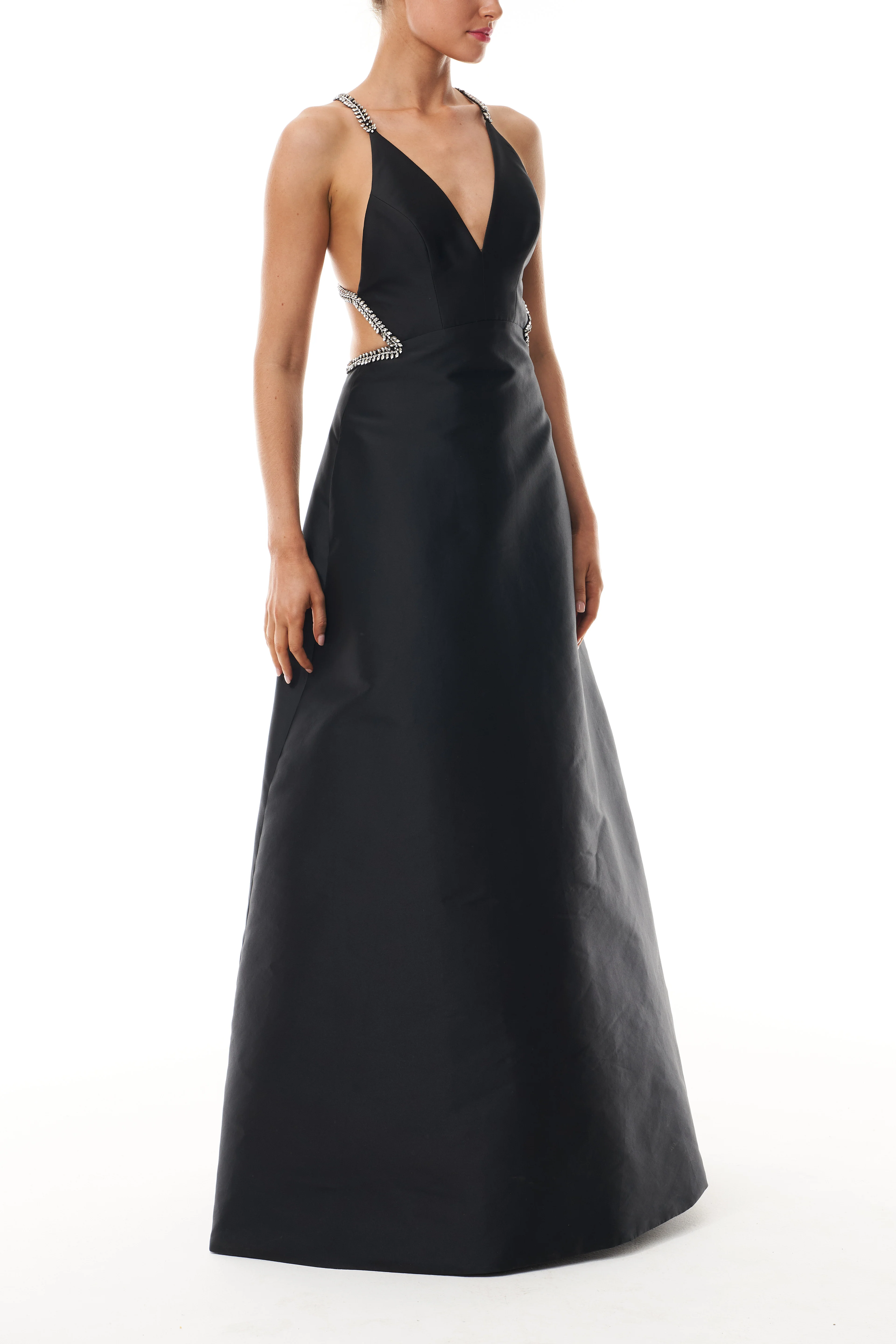 Noir Crystal Cutout Ballgown - Image 5