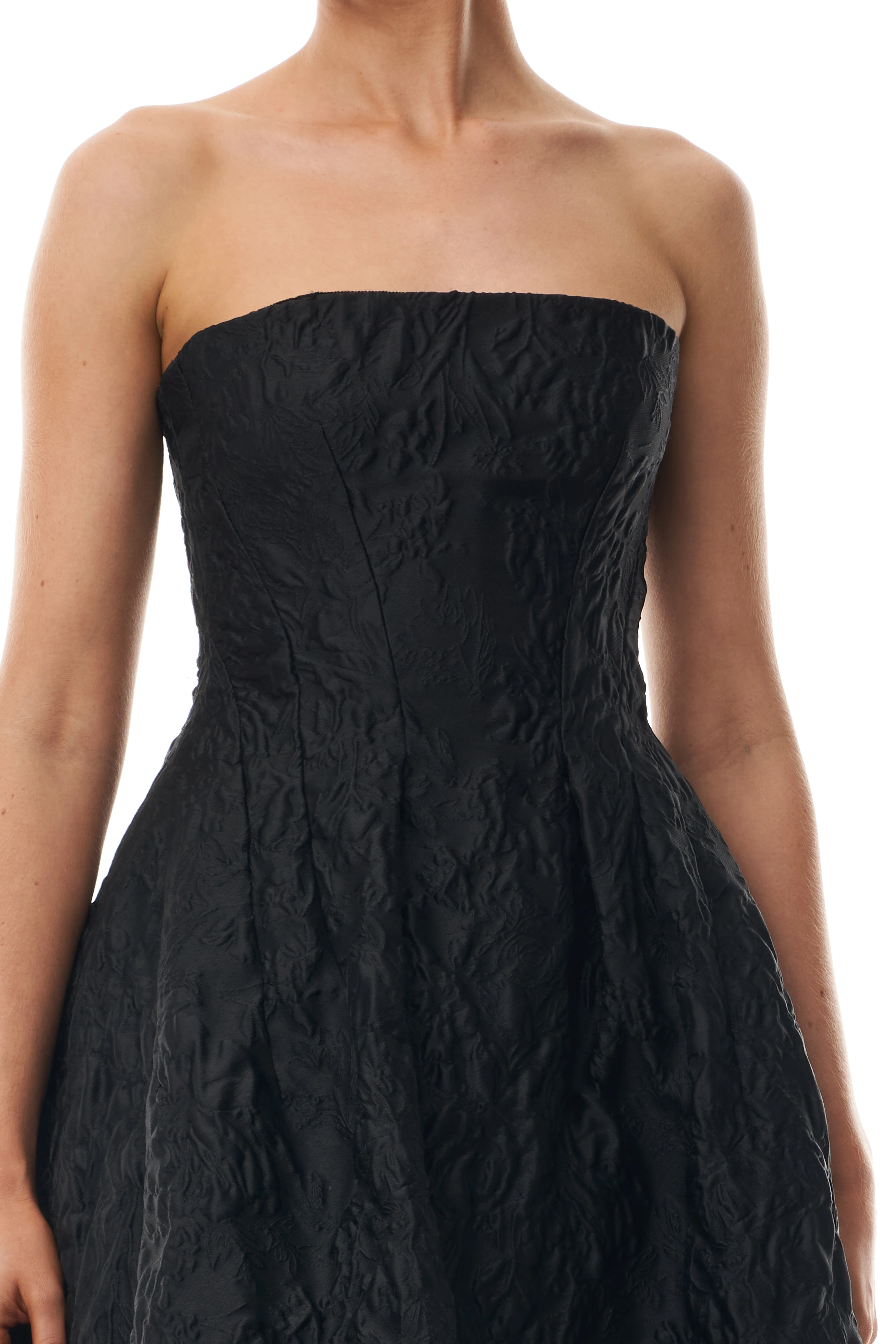 Noir Floral Jacquard Dress - Image 2
