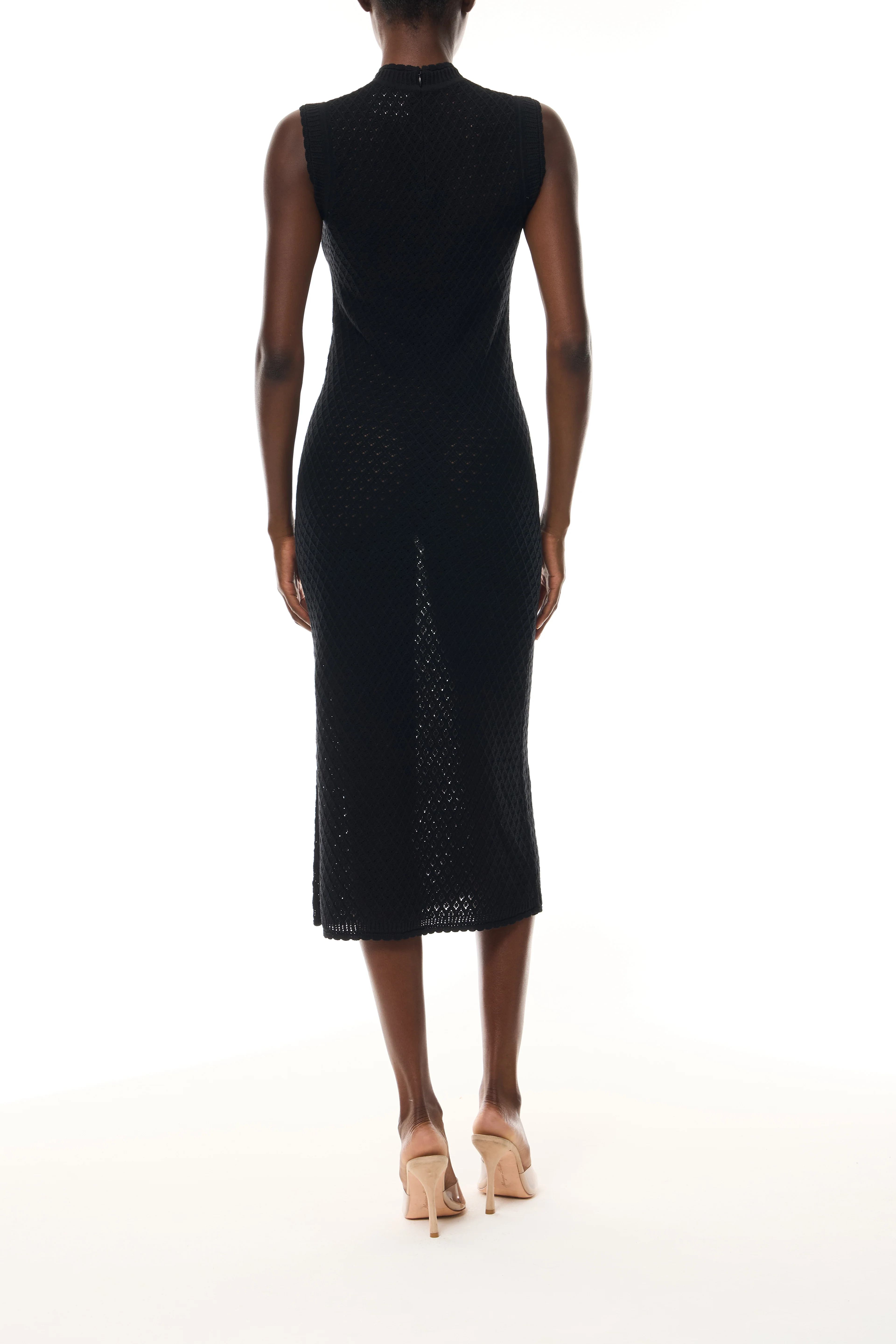 Noir Lace Knit Shift Dress - Image 5