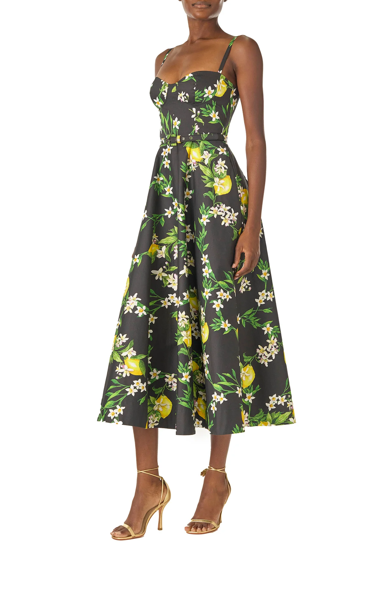 Noir Lemon Print Corseted Dress - Image 3