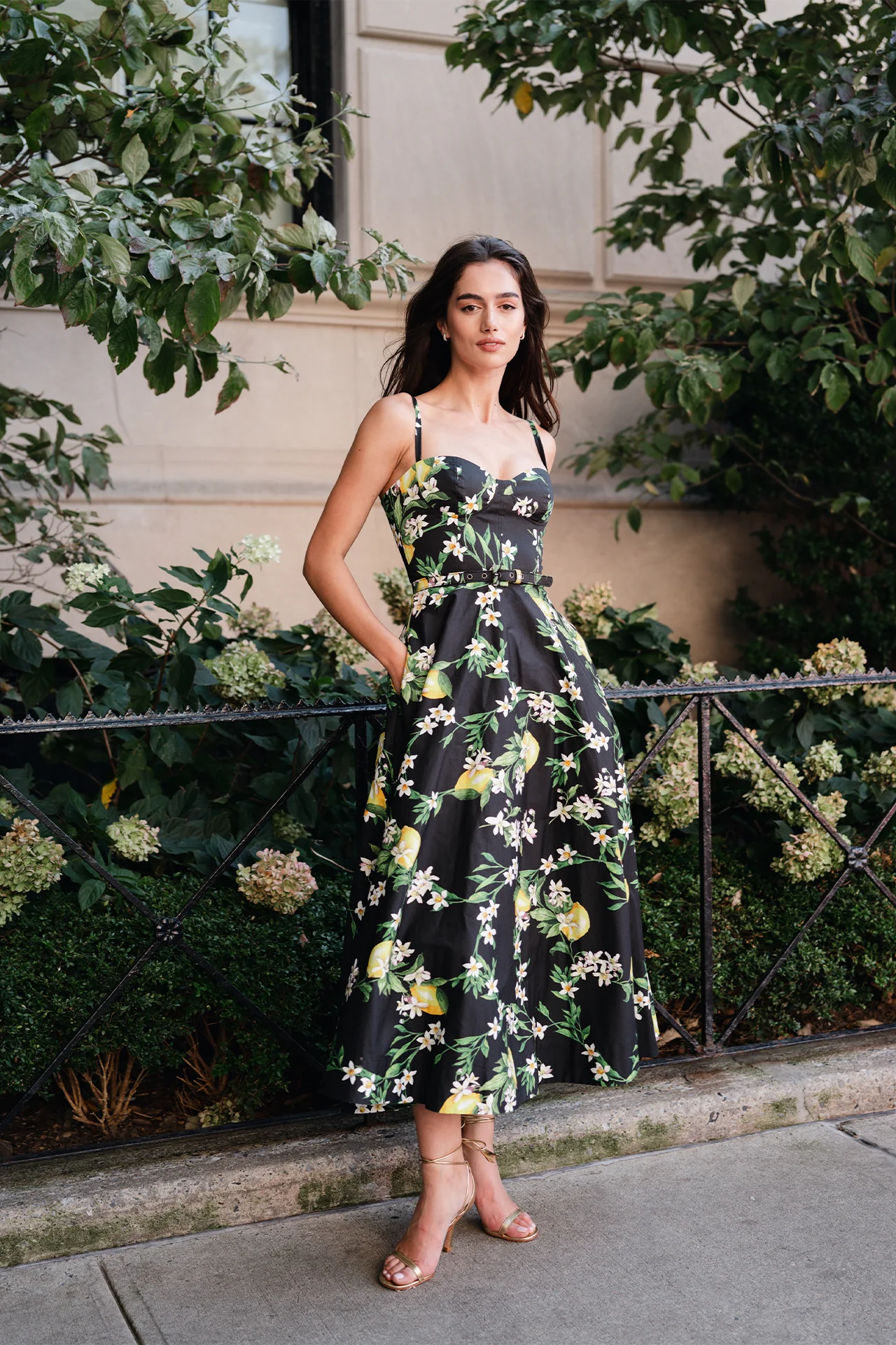 Noir Lemon Print Corseted Dress - Image 7