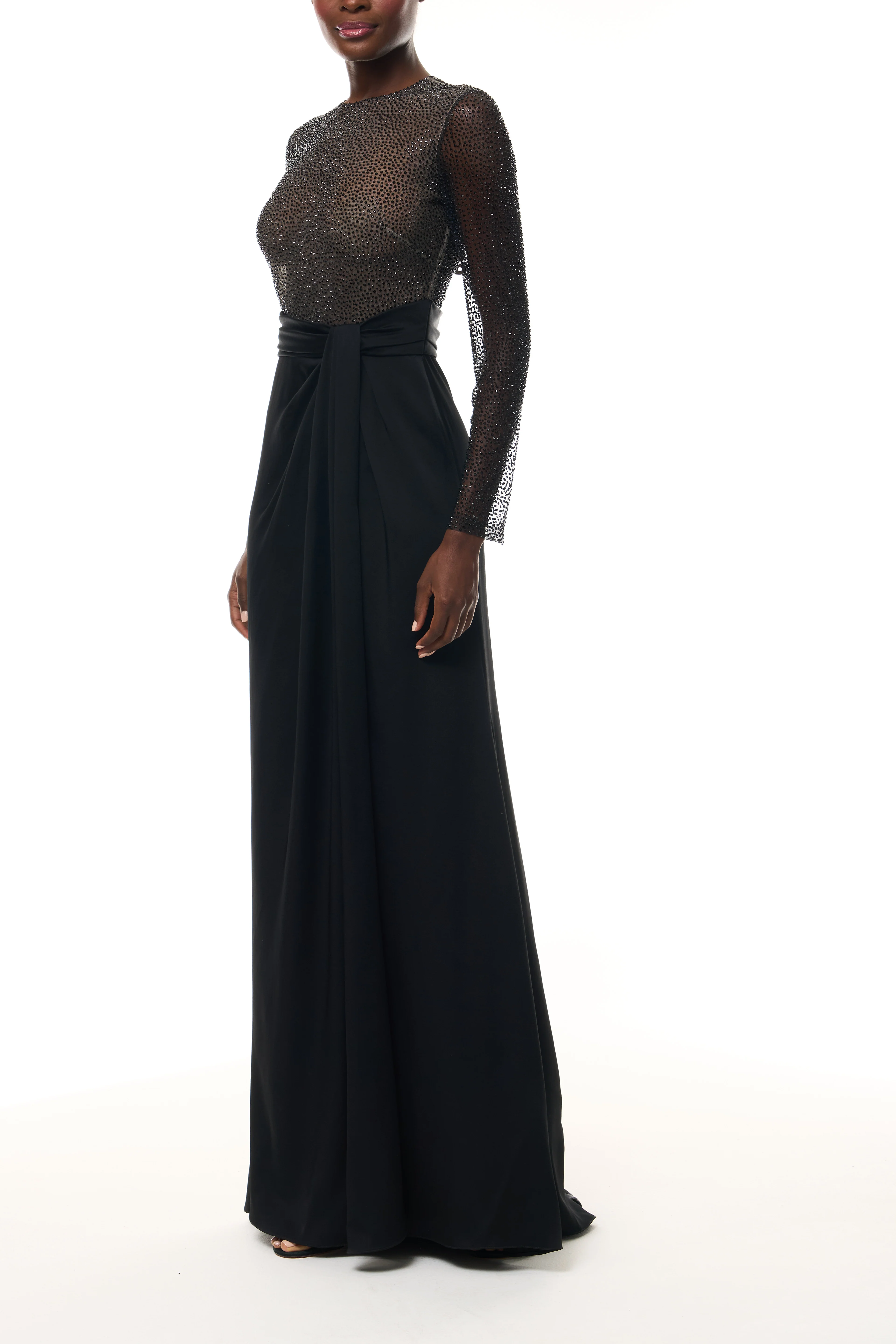 Noir Long Sleeve Hotfix Gown - Image 3