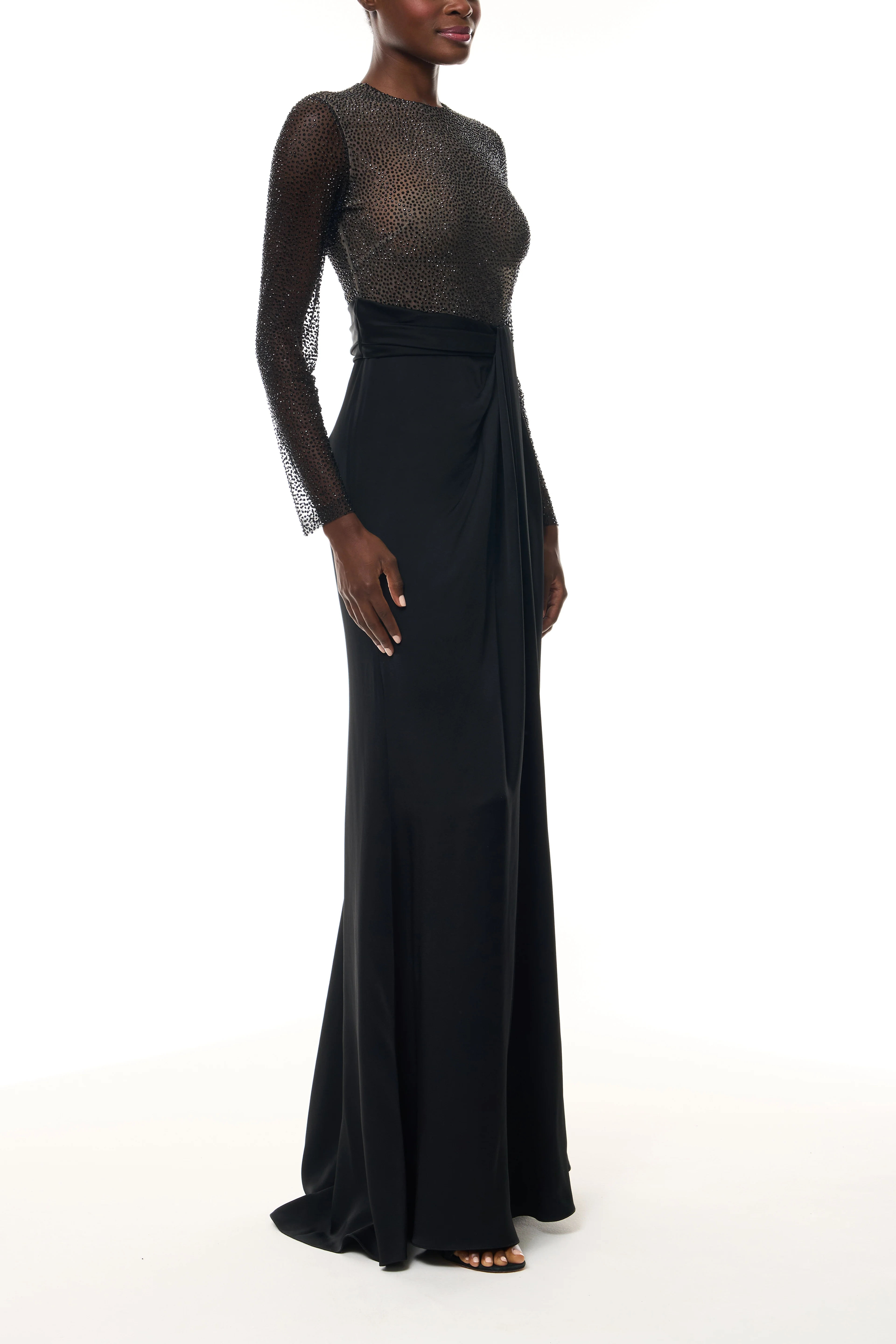 Noir Long Sleeve Hotfix Gown - Image 5