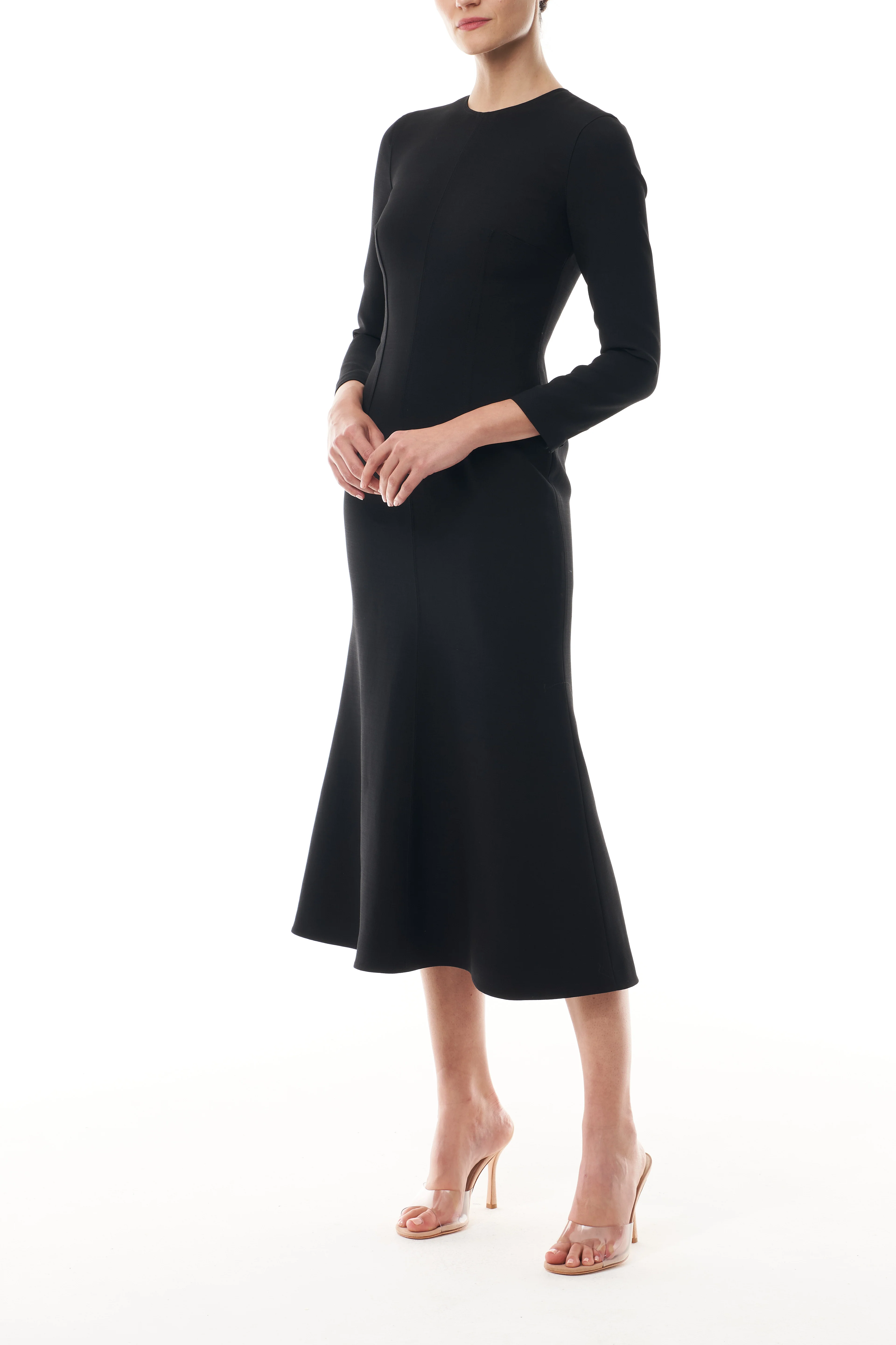 Long Sleeve Wool Midi Dress - Image 4
