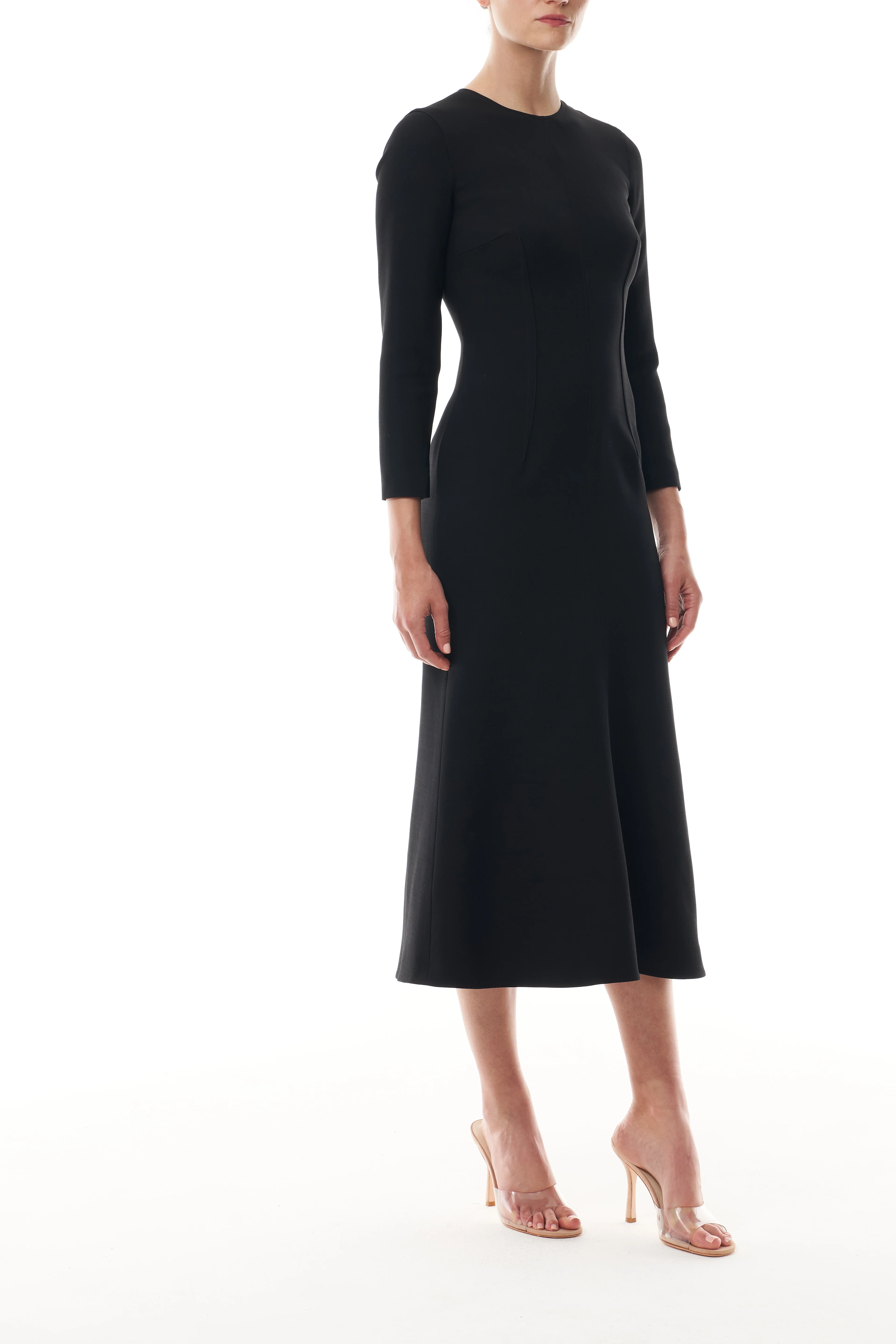 Long Sleeve Wool Midi Dress - Image 5