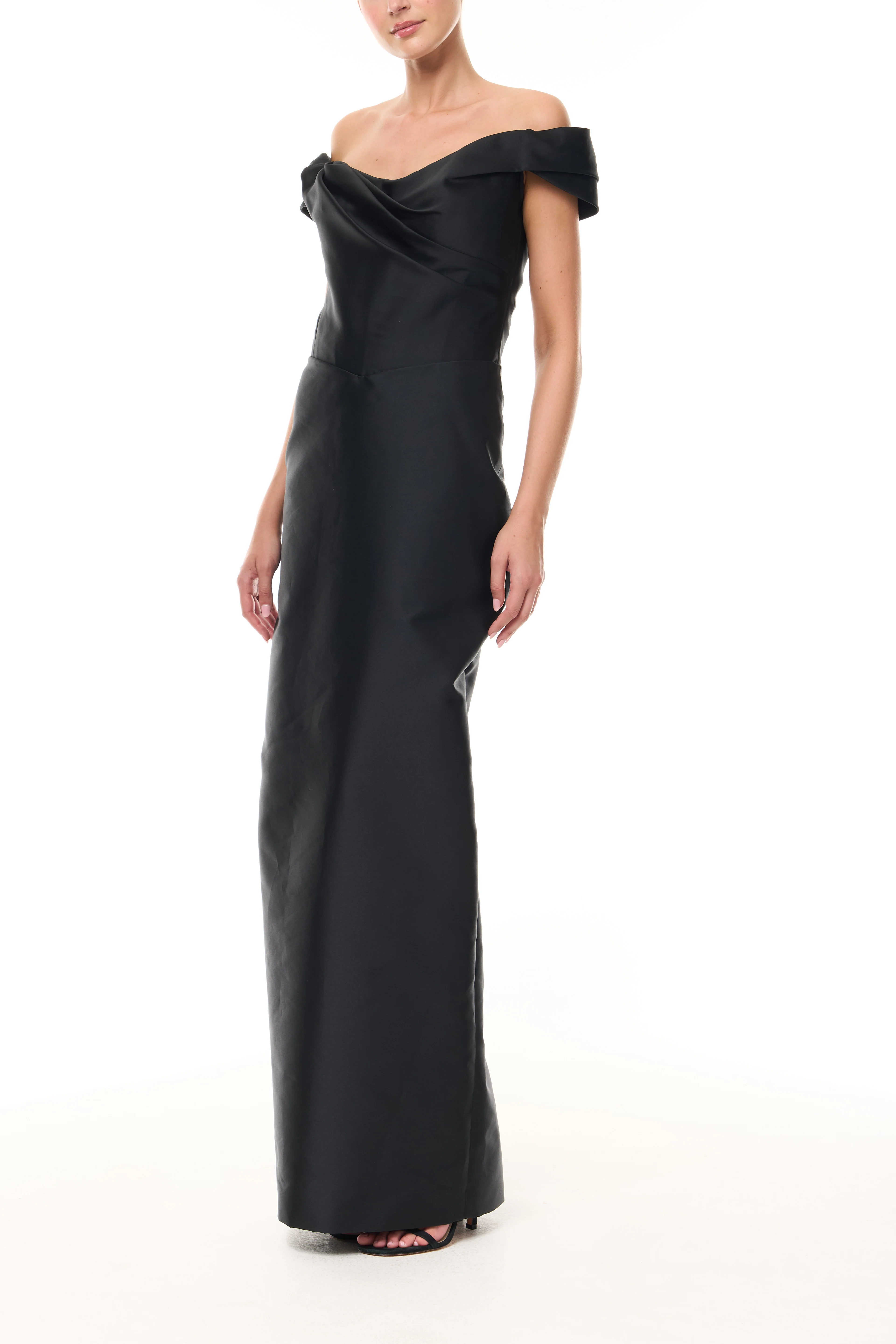 Noir Off-The-Shoulder Column Gown - Image 2