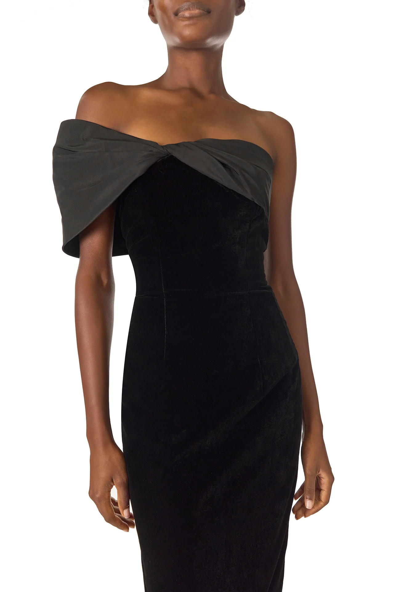 Velvet Off The Shoulder Sheath - Image 7
