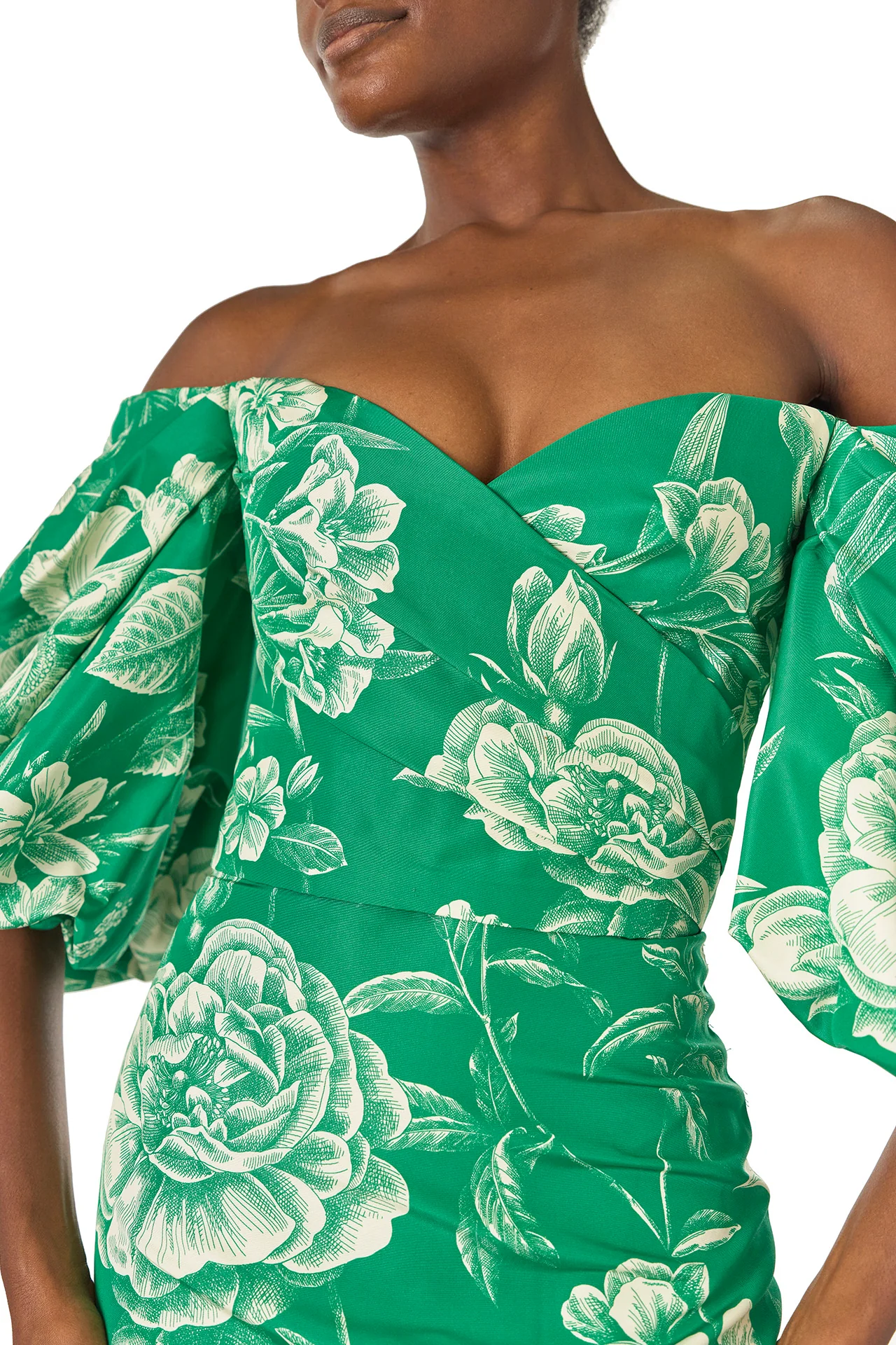 Off-the-Shoulder Blouson Sleeve Gown - Image 2