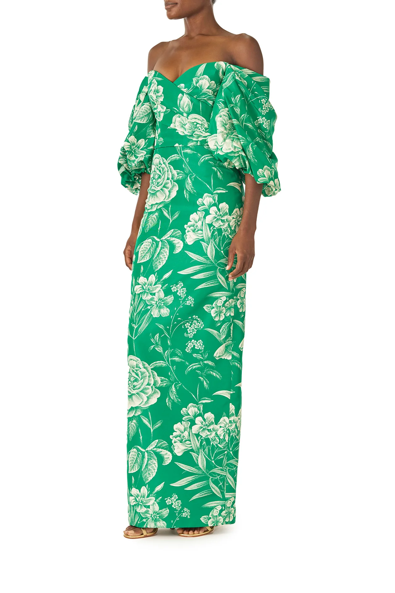 Off-the-Shoulder Blouson Sleeve Gown - Image 3