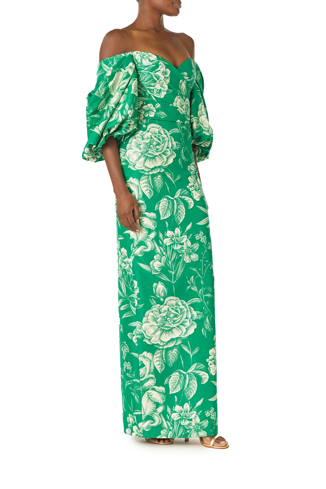 Off-the-Shoulder Blouson Sleeve Gown - Image 5