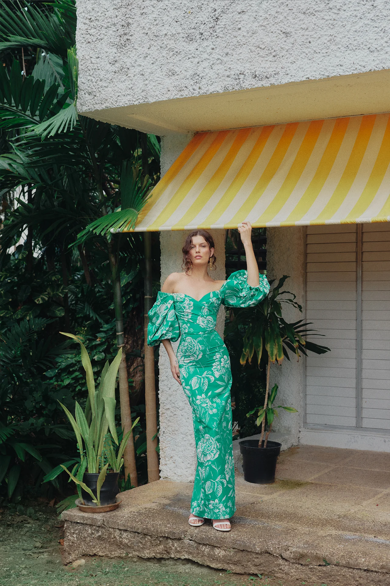Off-the-Shoulder Blouson Sleeve Gown - Image 7
