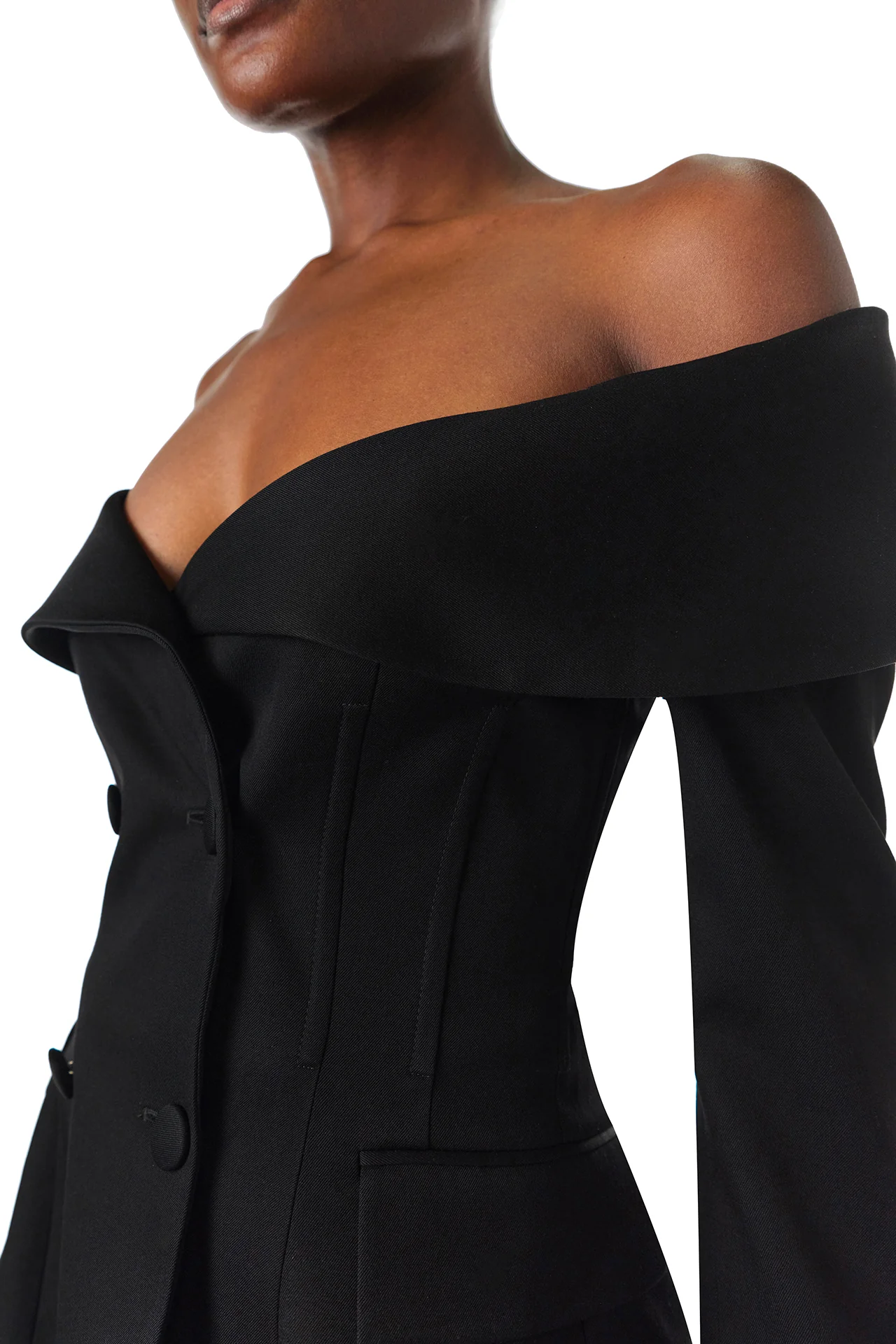 Off-The-Shoulder Corseted Blazer - Image 4