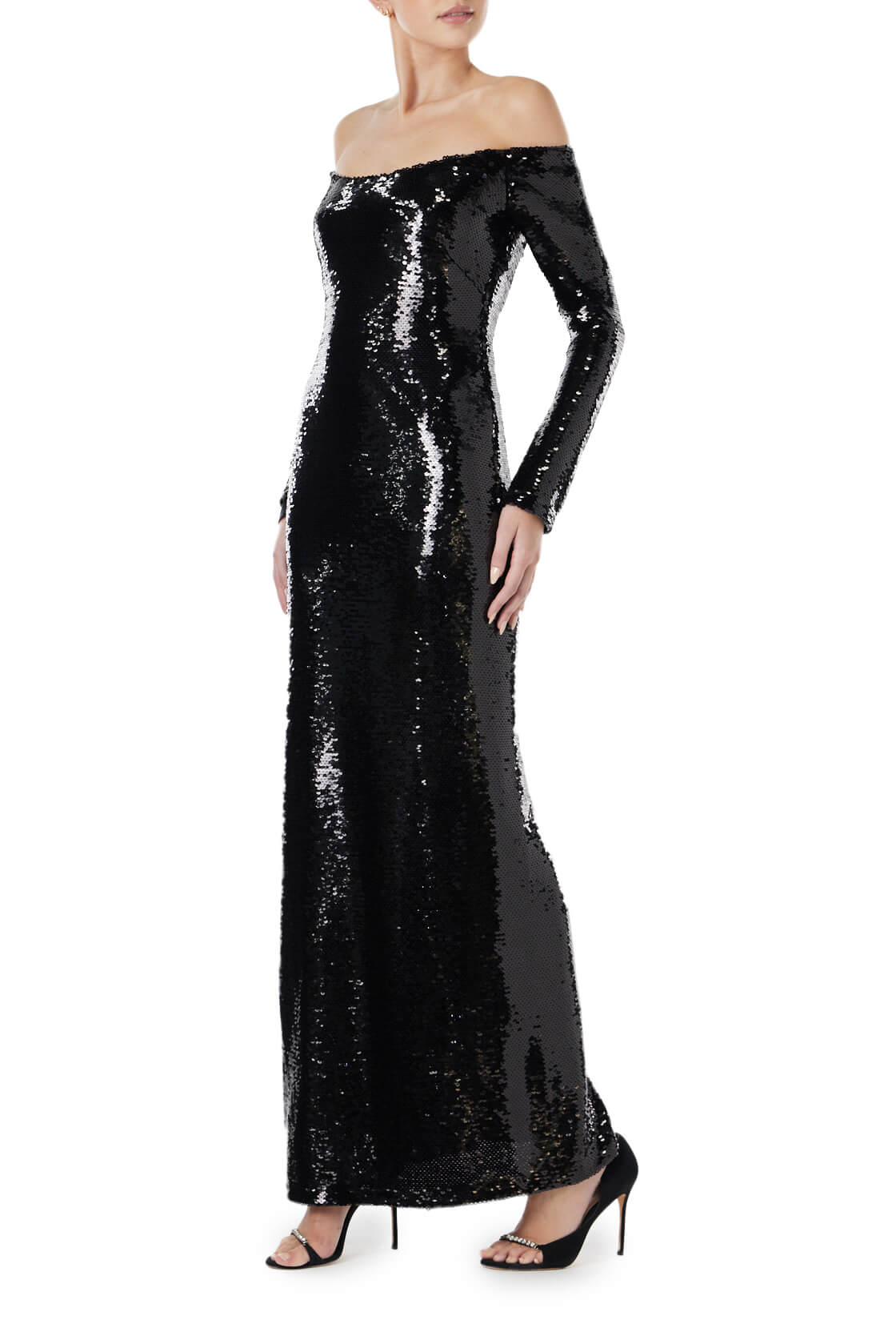 Off the Shoulder Sequin Gown - Image 3