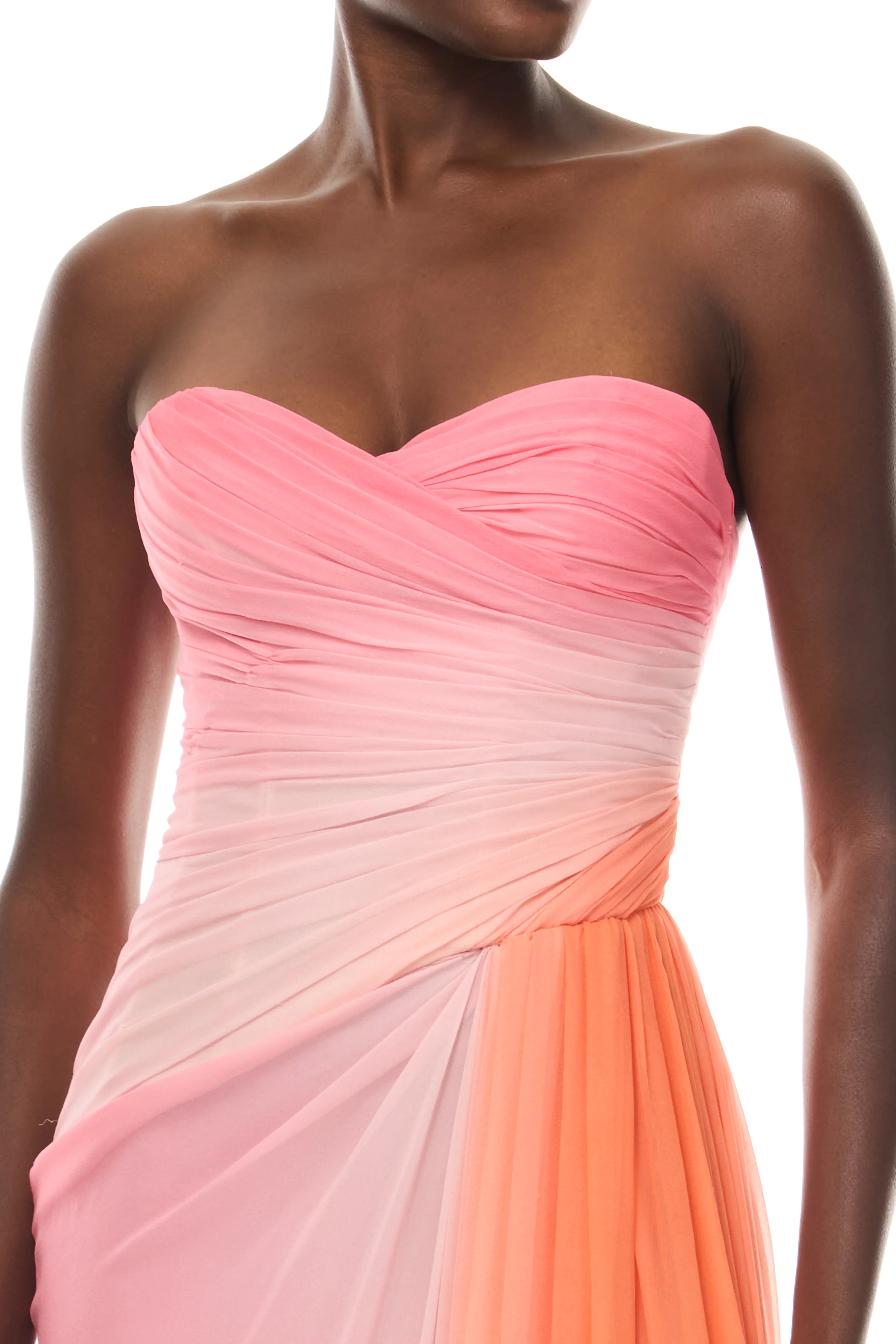 Ombre Chiffon Strapless Gown - Image 2