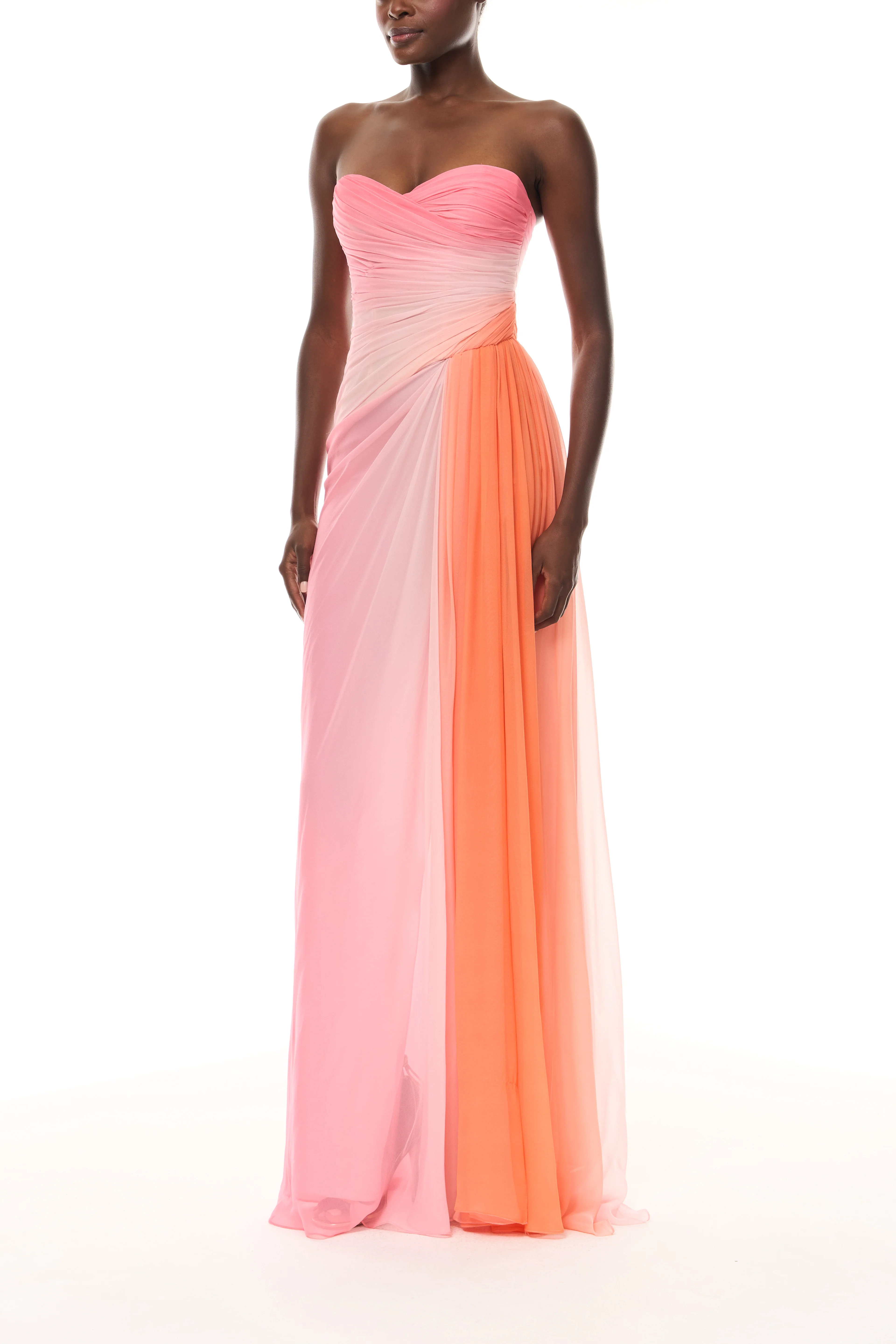 Ombre Chiffon Strapless Gown - Image 3