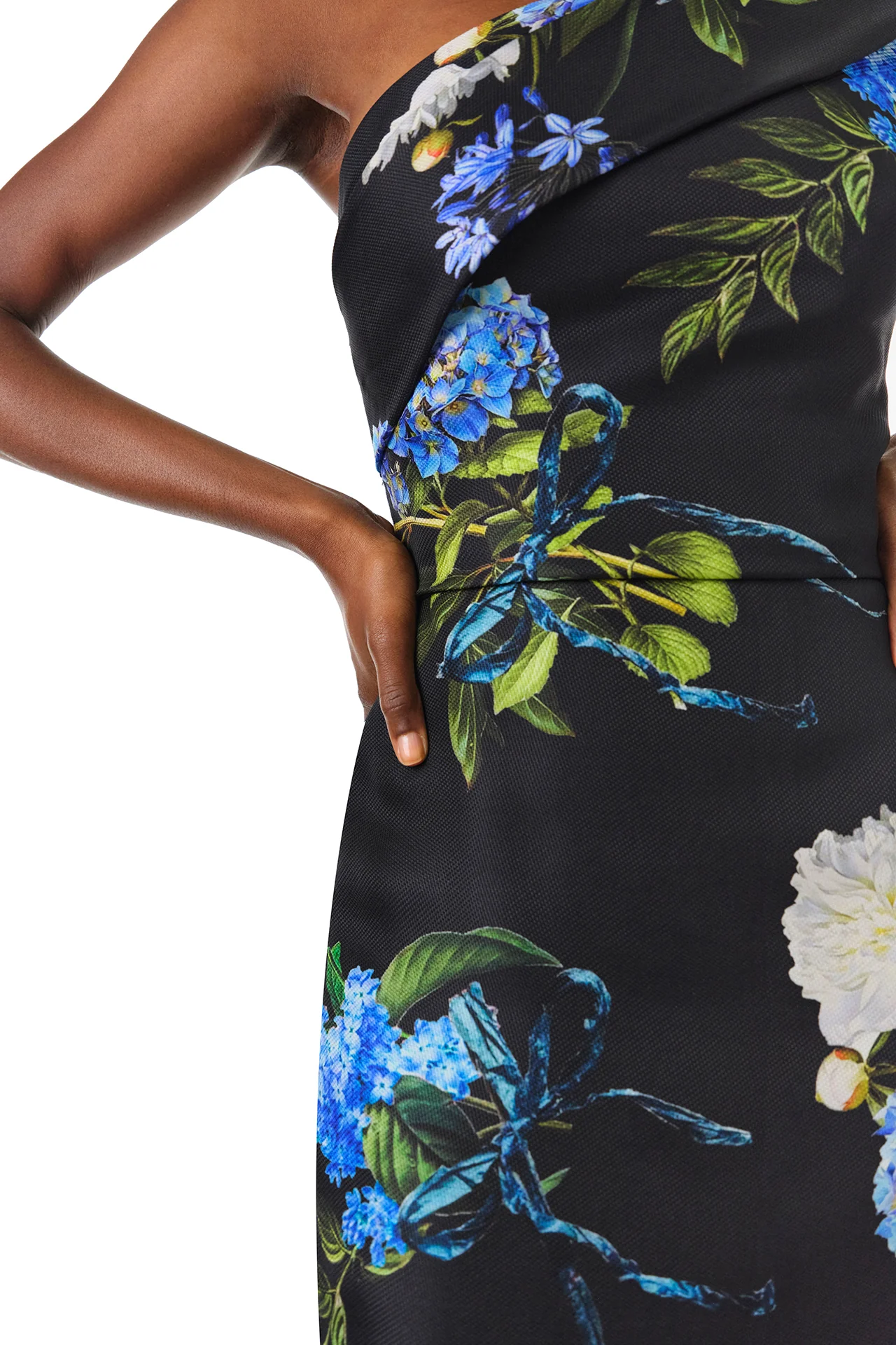 One Shoulder Floral Column Gown - Image 6