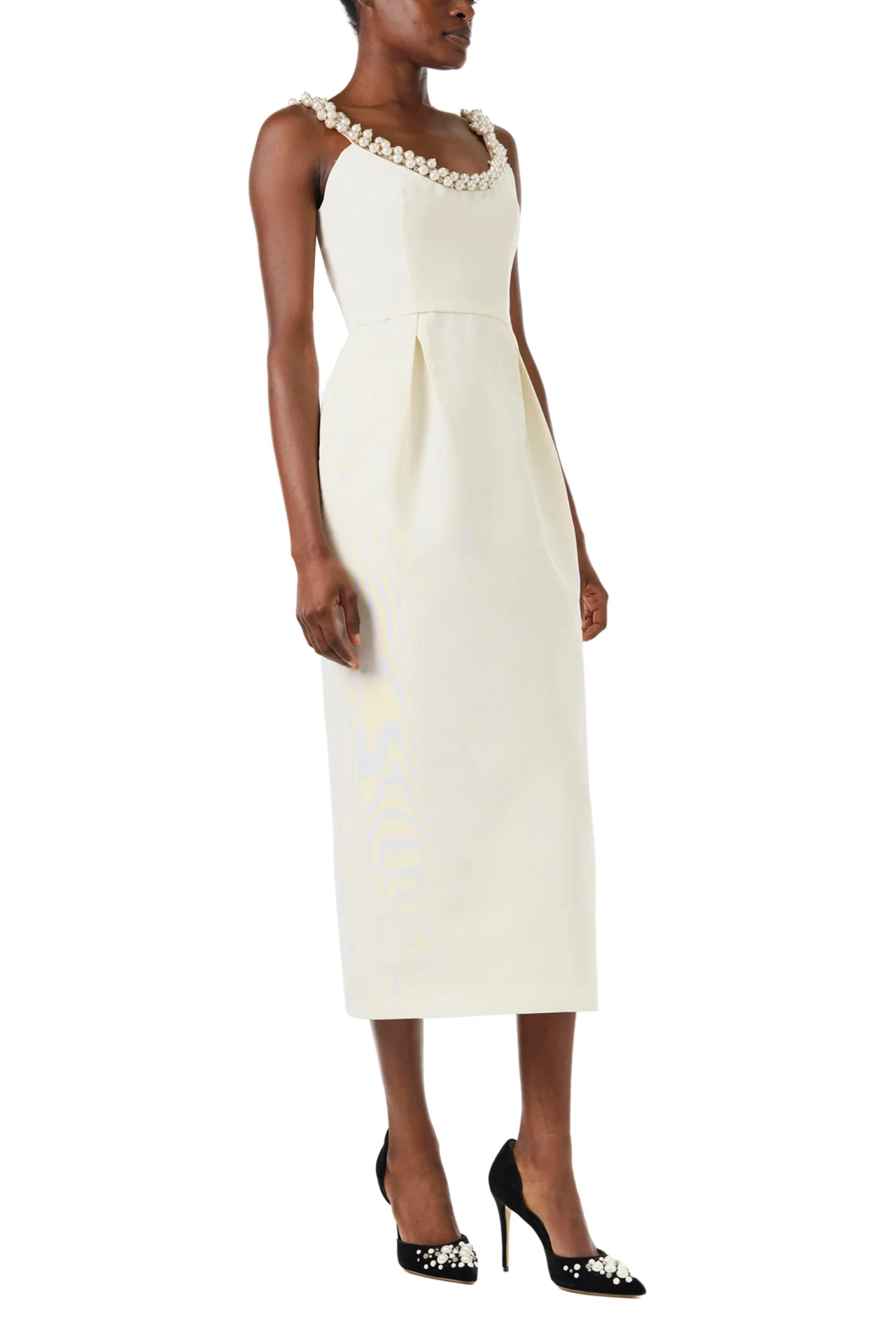 Pearl Embroidered Cocktail Dress - Image 3