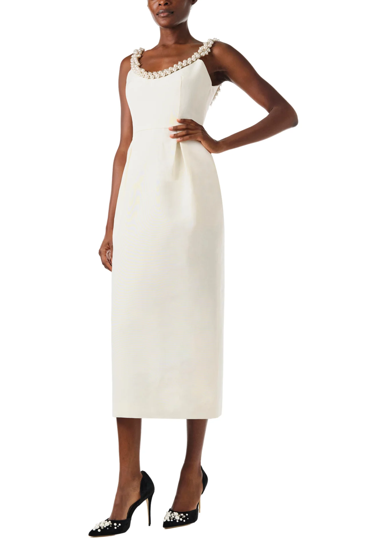 Pearl Embroidered Cocktail Dress - Image 5