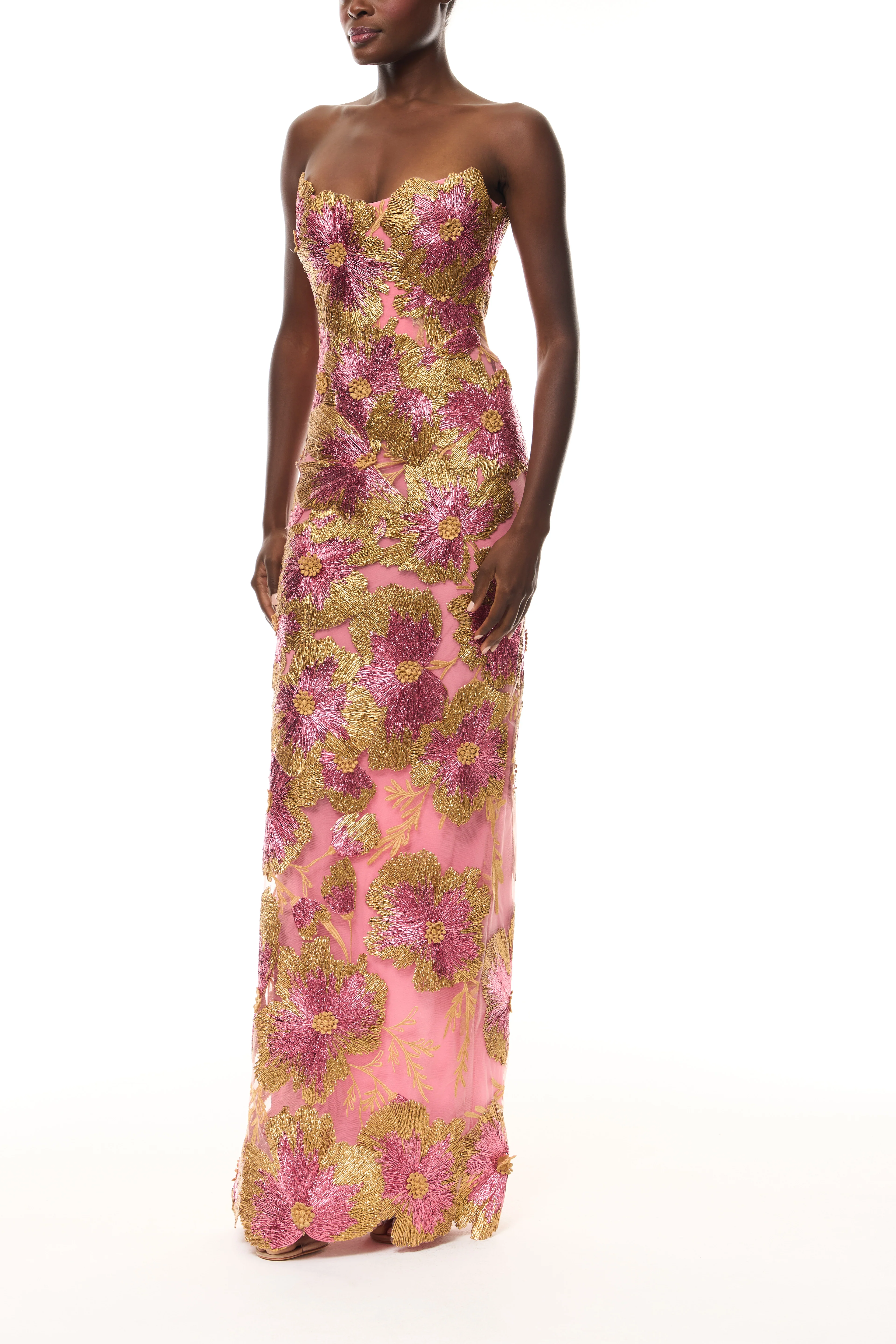 Plumeria Metallic Raffia Gown - Image 5
