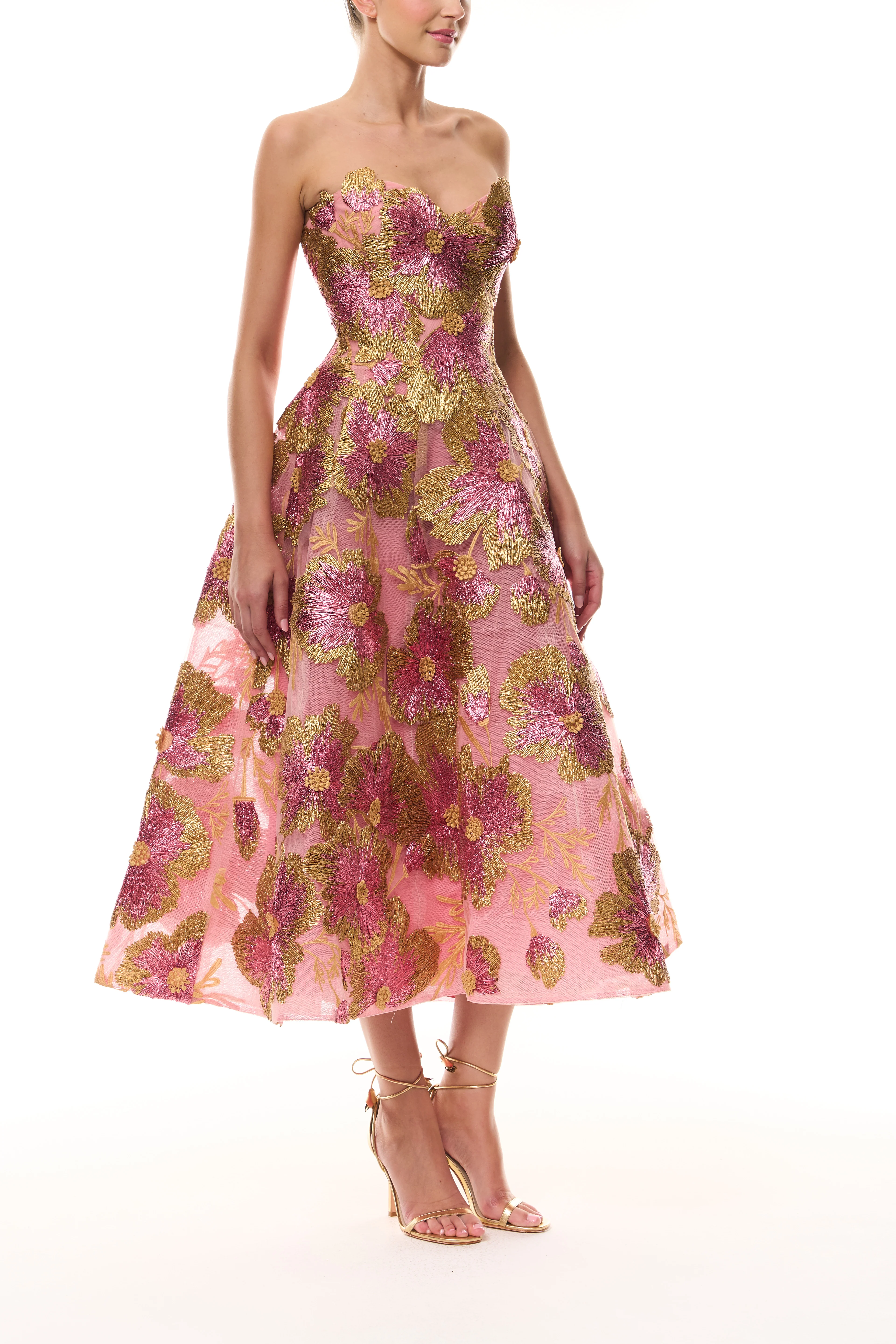 Metallic Rafia Tea Length Dress - Image 3