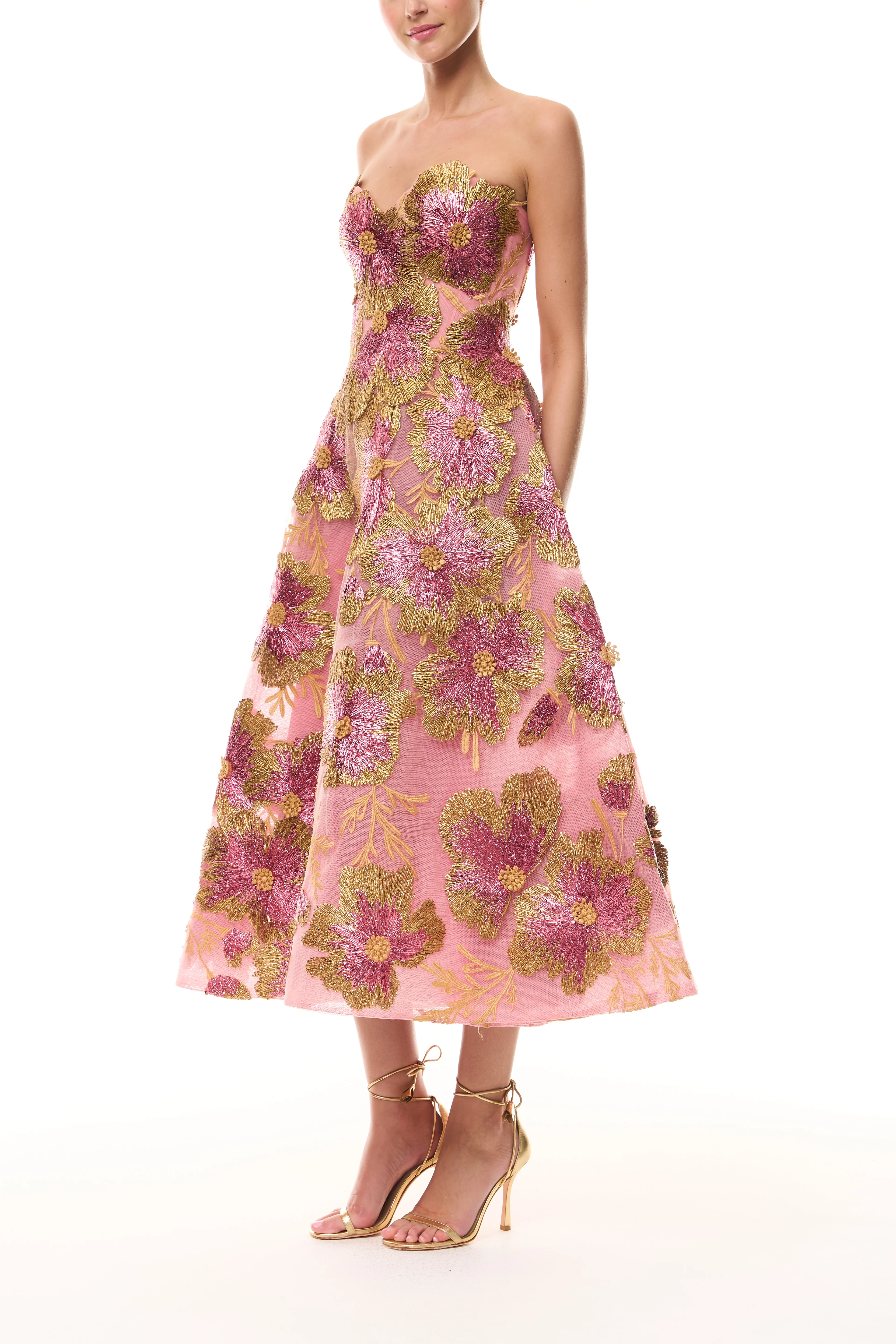 Metallic Rafia Tea Length Dress - Image 5