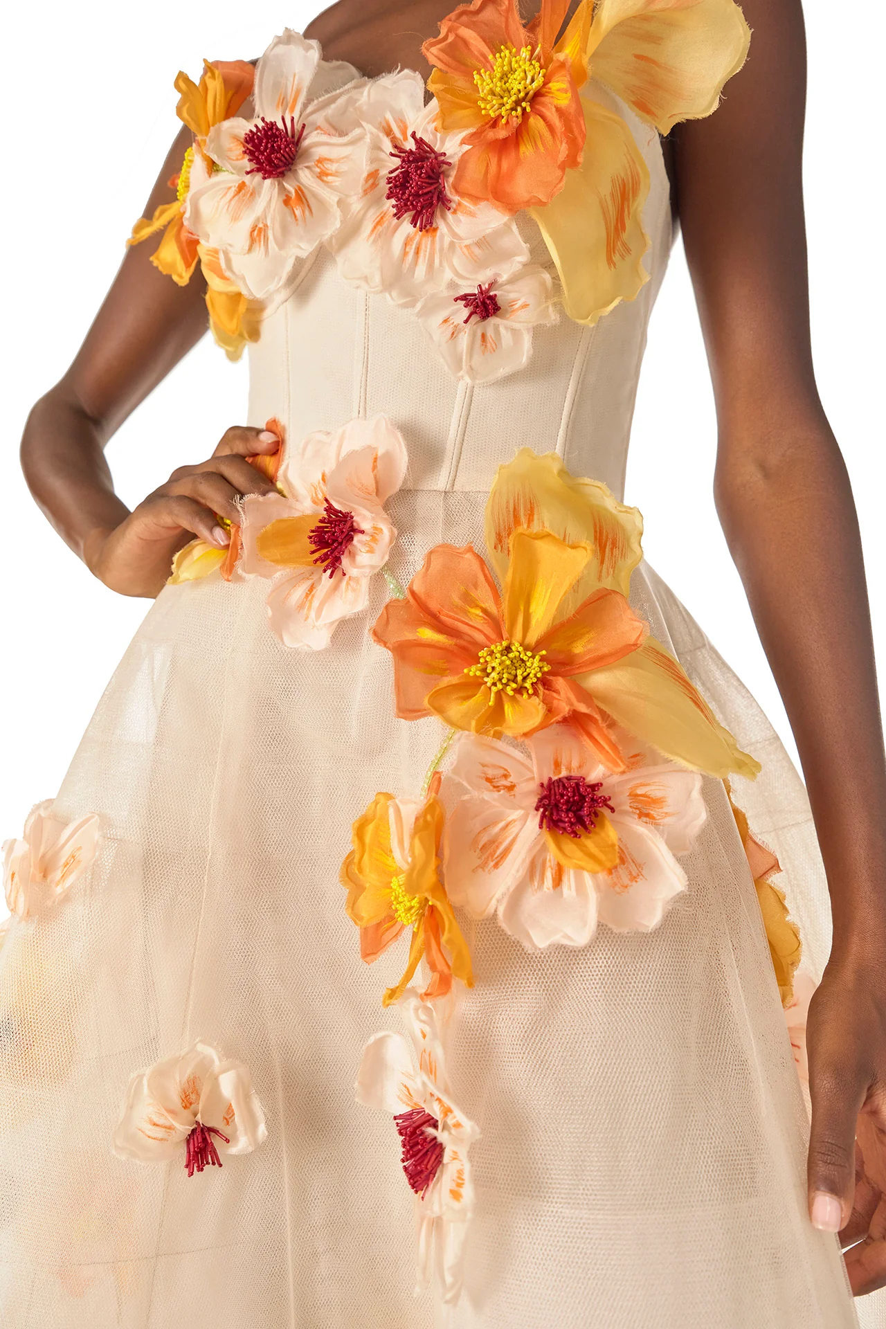 Poppy Embroidered Tea-Length Dress - Image 2