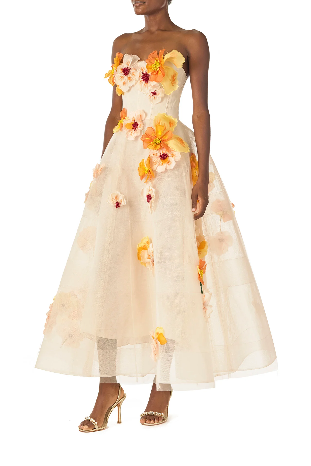 Poppy Embroidered Tea-Length Dress - Image 3
