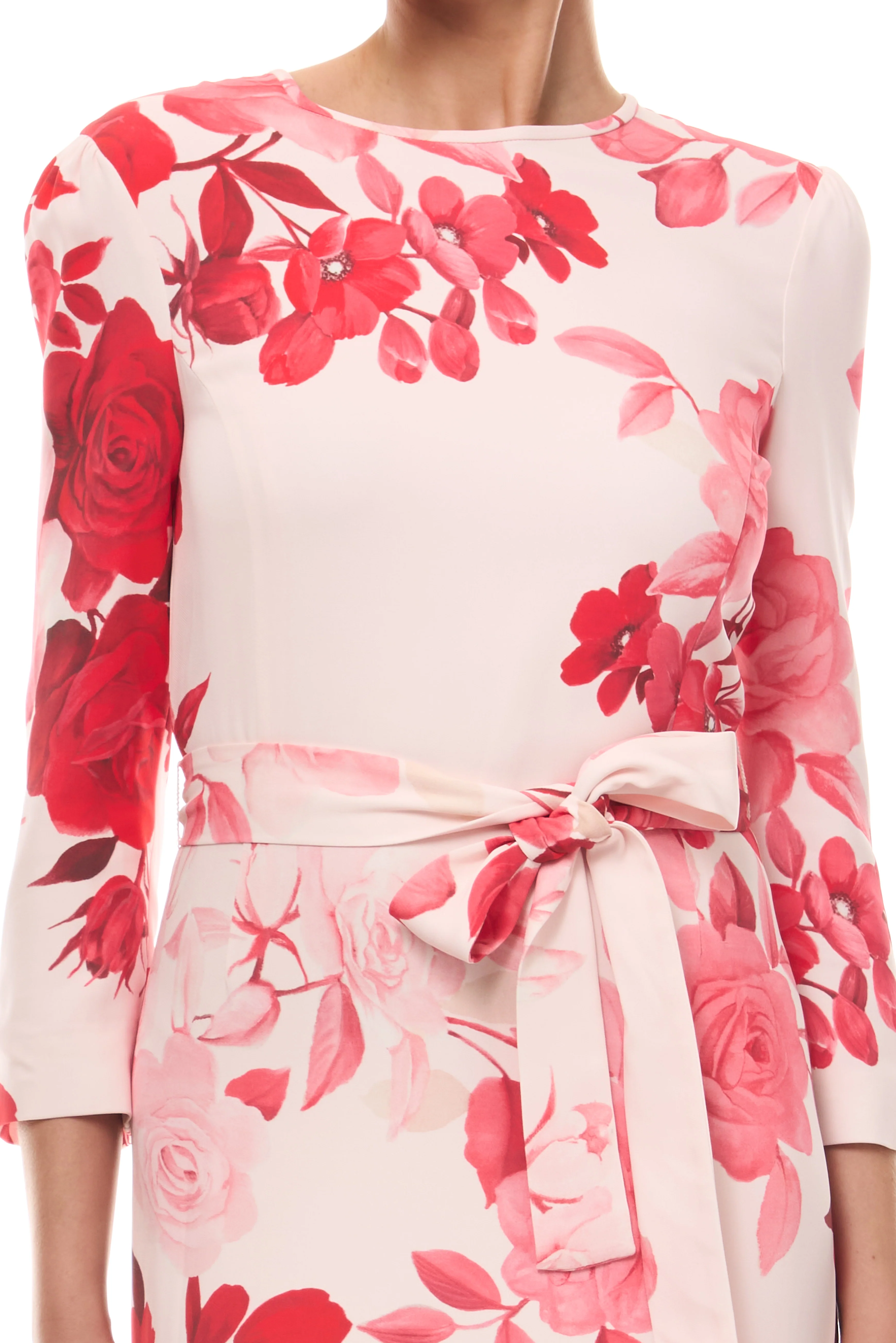 Rose Ombre Sleeved Sheath Dress - Image 2