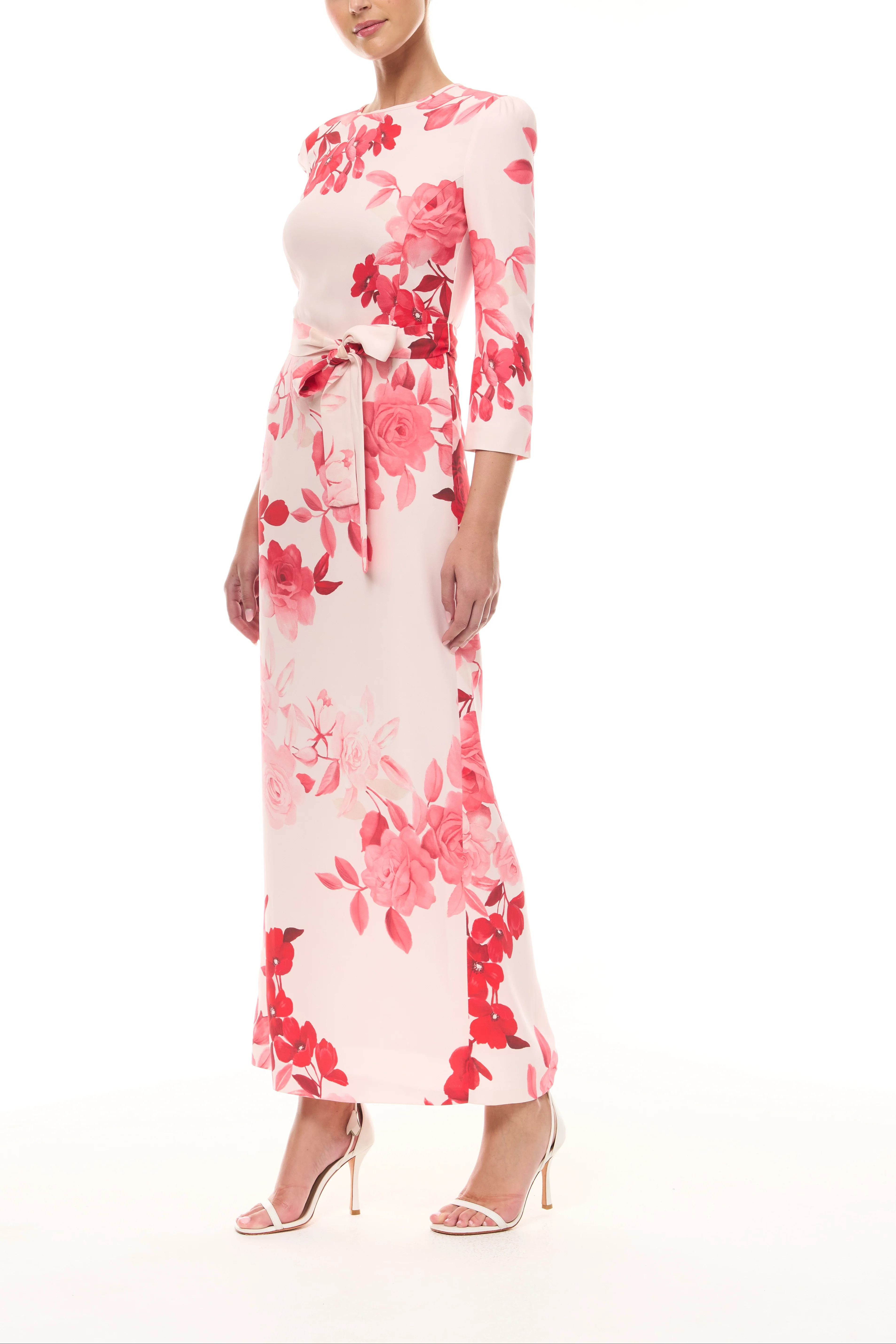 Rose Ombre Sleeved Sheath Dress - Image 3