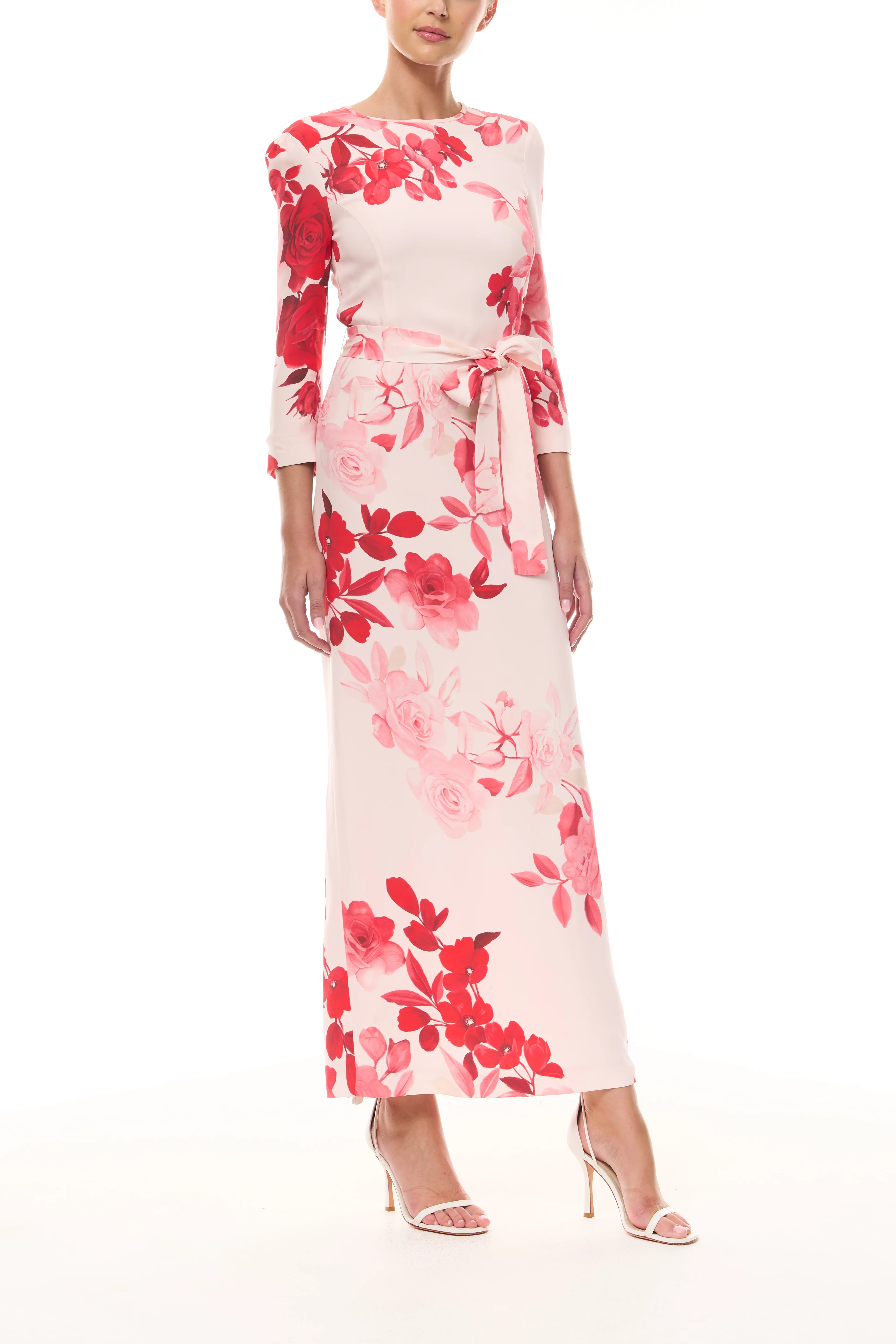 Rose Ombre Sleeved Sheath Dress - Image 5