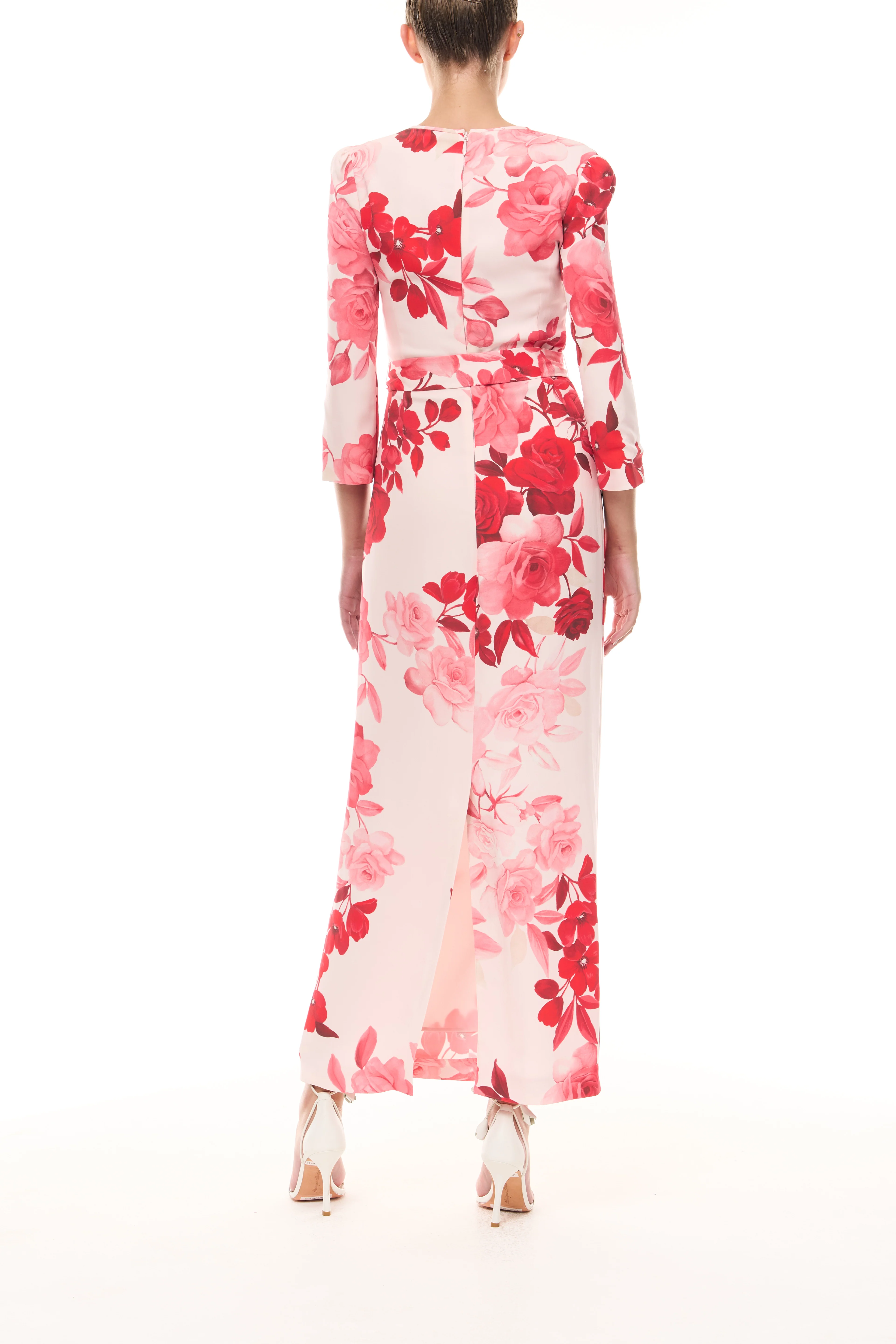 Rose Ombre Sleeved Sheath Dress - Image 6