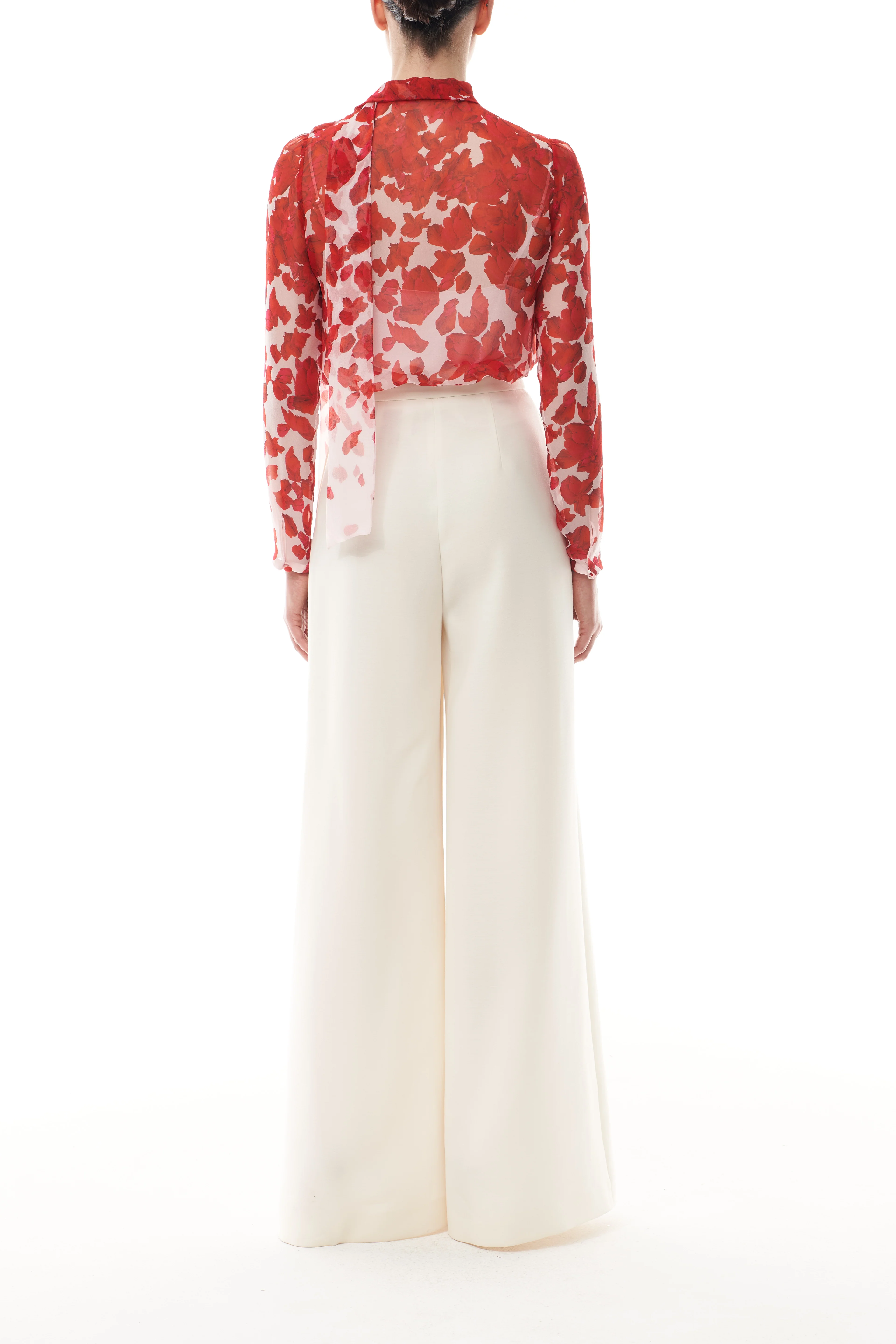 Rose Petal Scarf Neck Blouse - Image 5