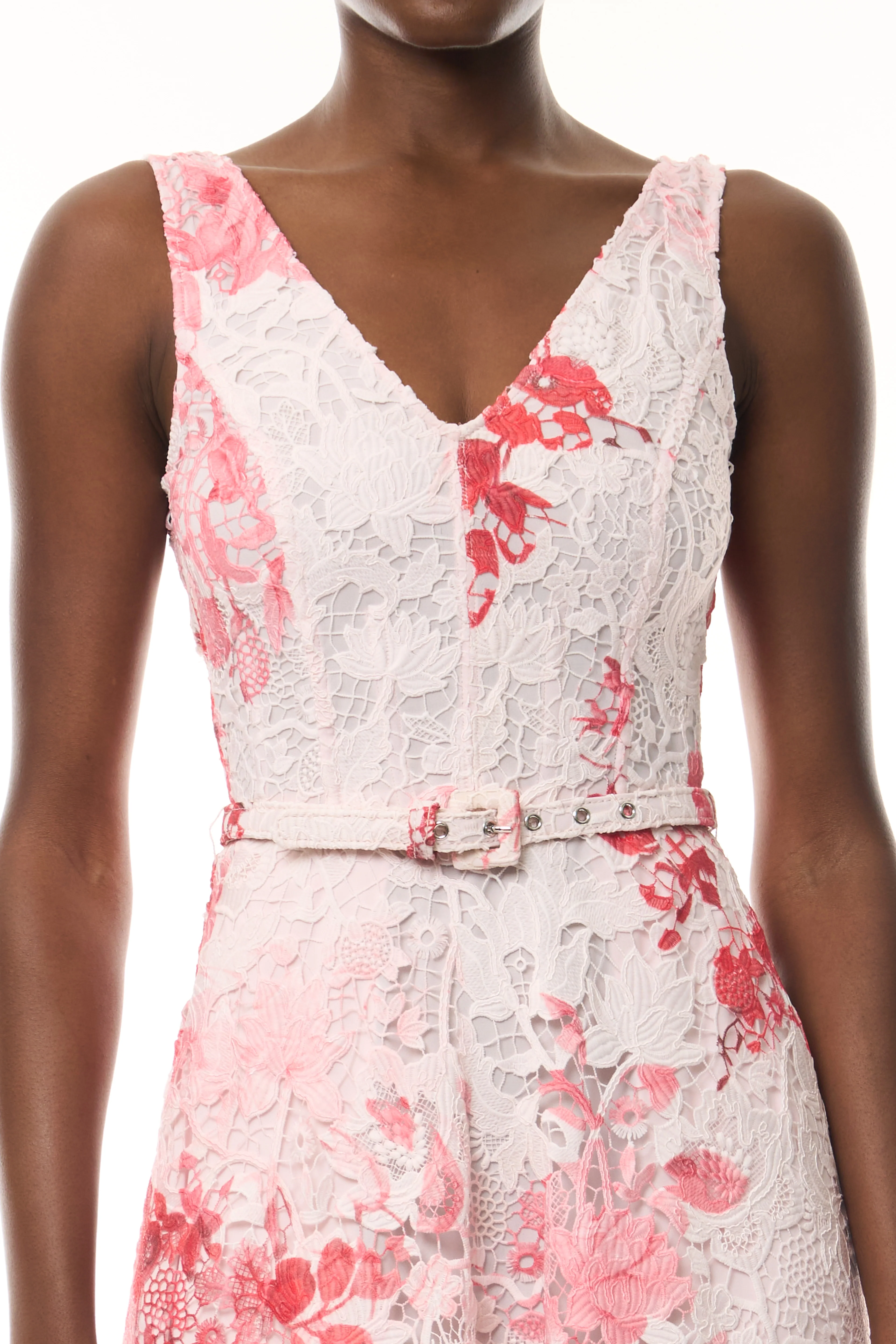 Rose Printed Lace Midi Dress - Image 2