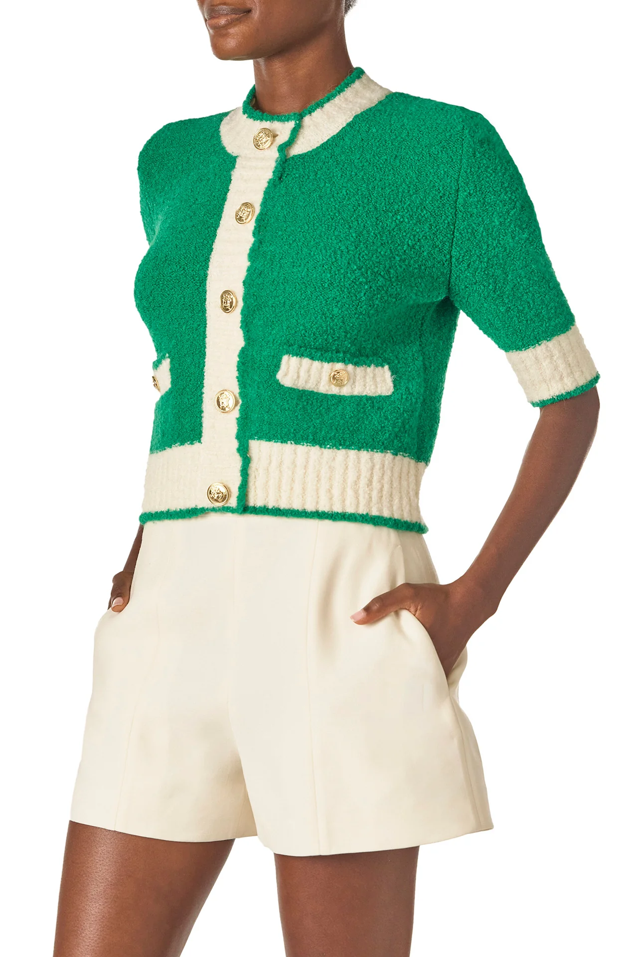 Short Sleeve Knit Cardigan - Image 3
