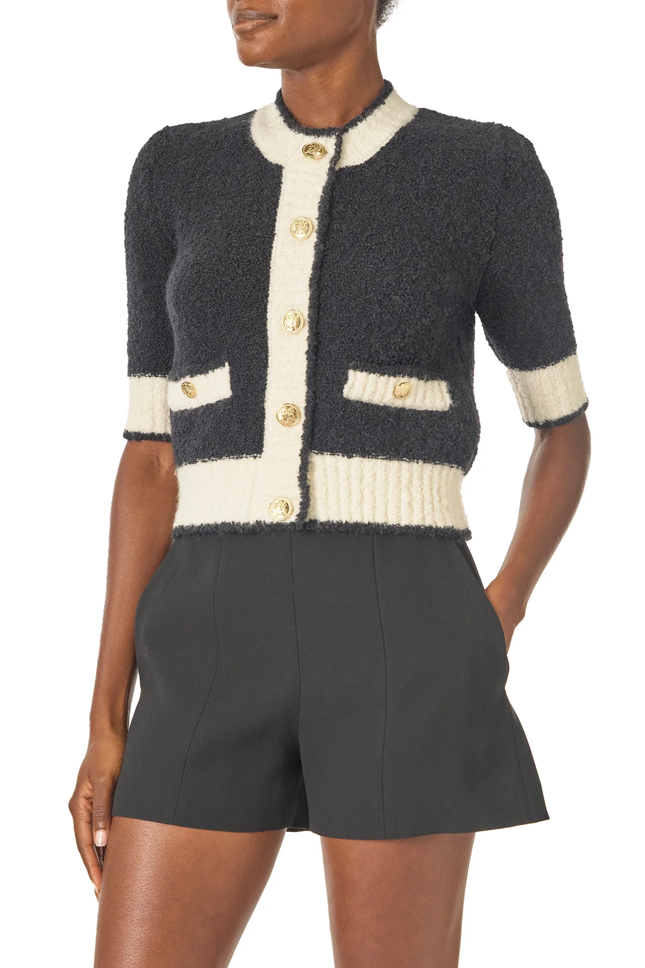 Short Sleeve Knit Cardigan - Image 3