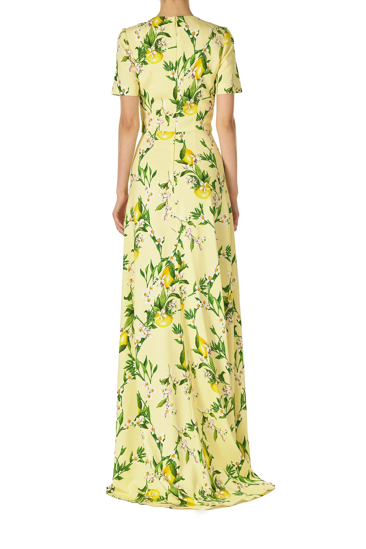 Short Sleeve Lemon Print Gown - Image 5