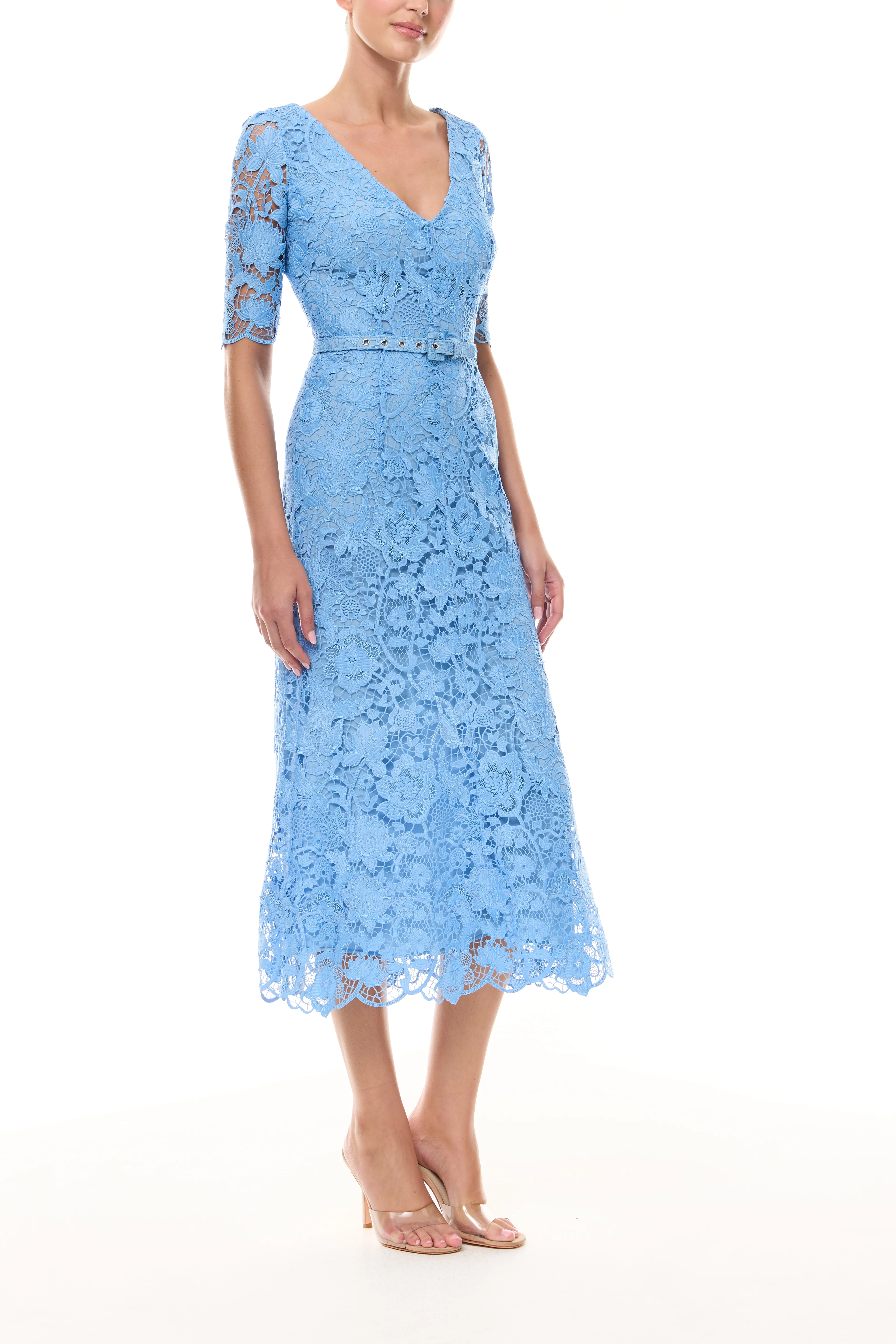 Bluebelle Lace Sleeved Midi Dress - Image 4