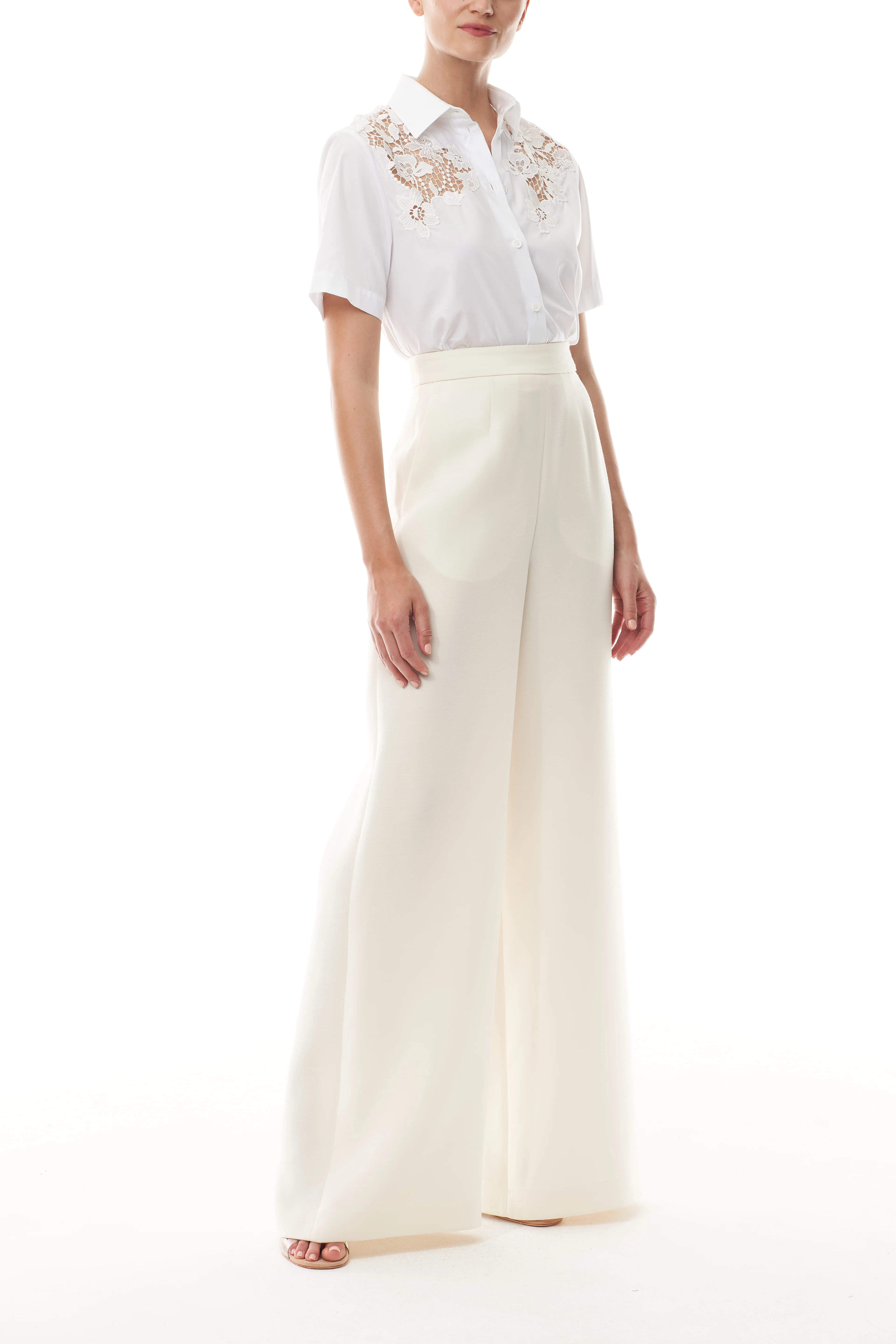 Silk White Palazzo Trouser - Image 5
