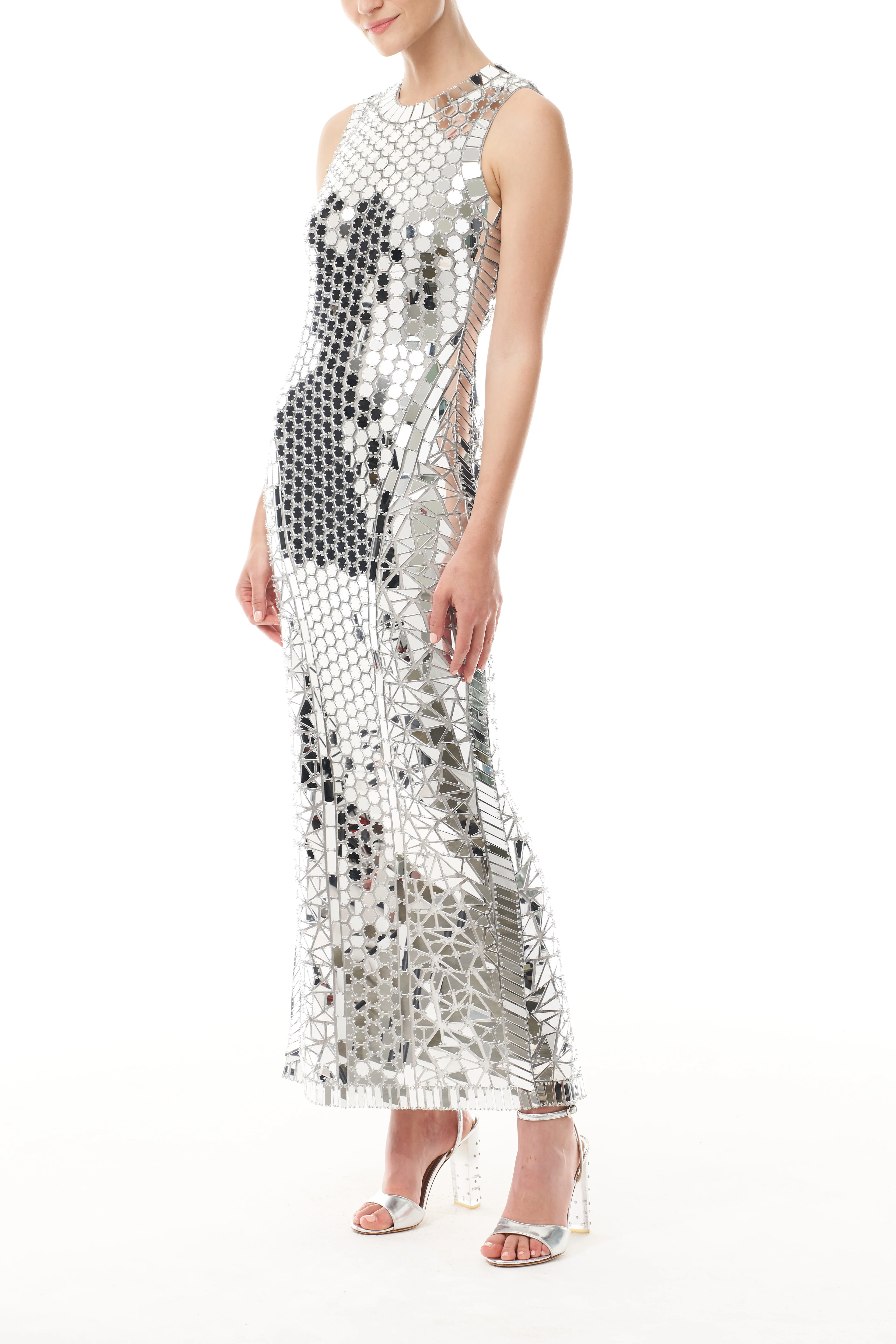 Sleeveless Mirror Midi Sheath - Image 5