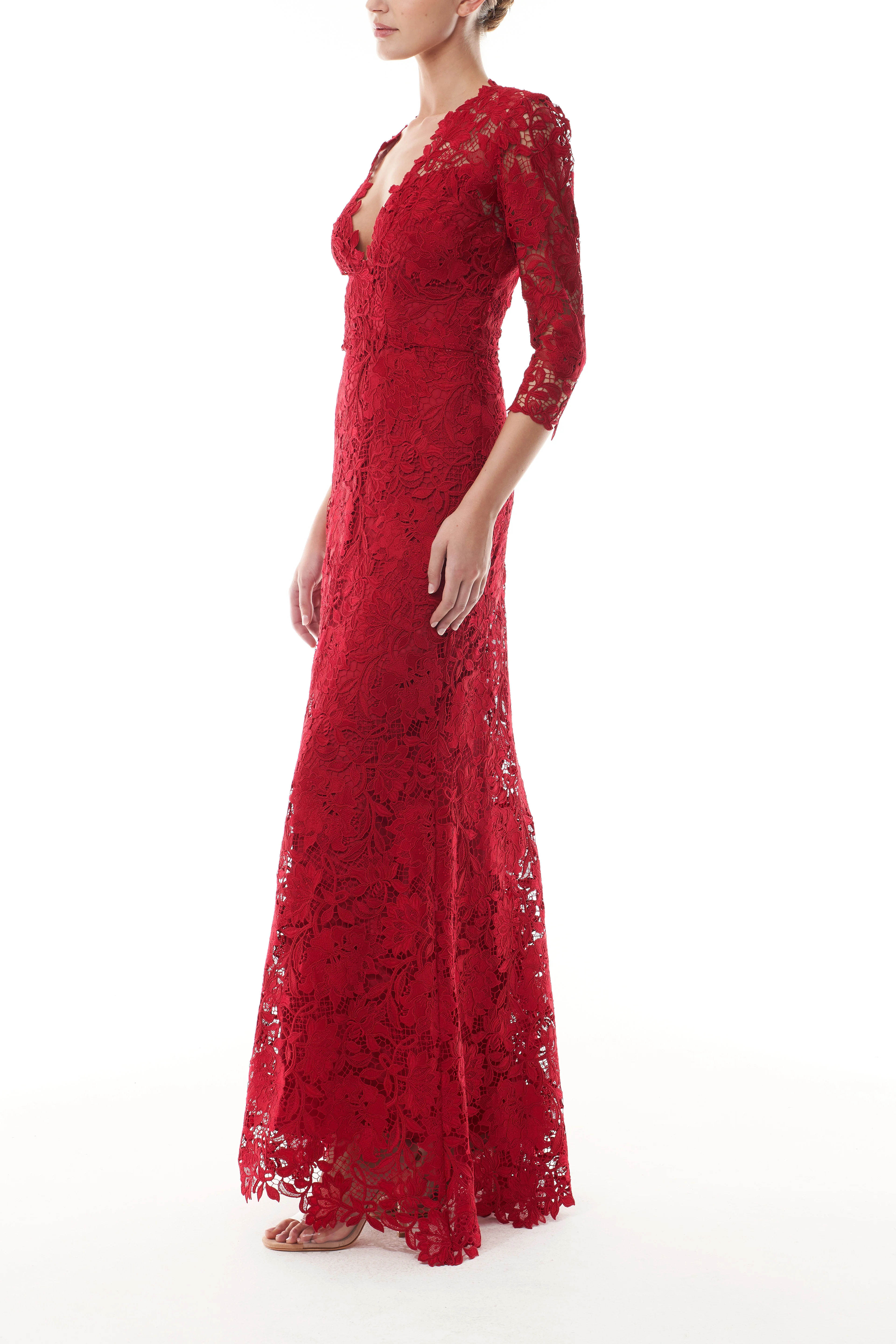 Siren Lace Gown with Sleeve - Image 2
