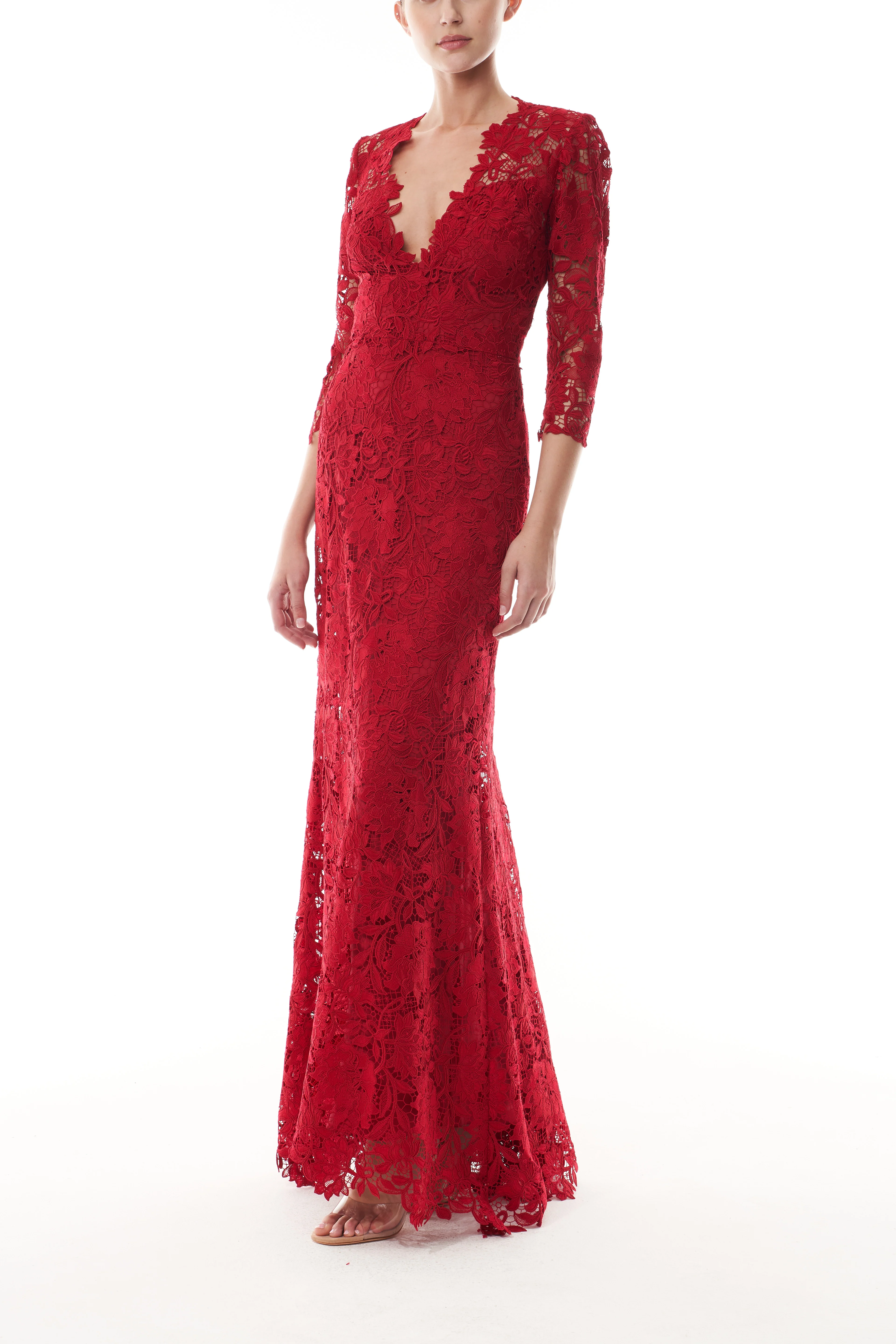 Siren Lace Gown with Sleeve - Image 3