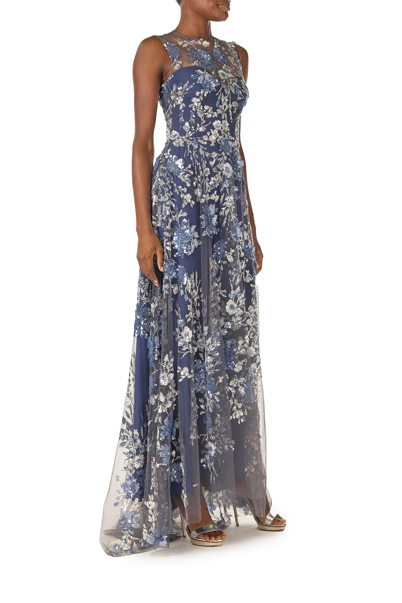 Sleeveless Sequin Tulle Gown - Image 4